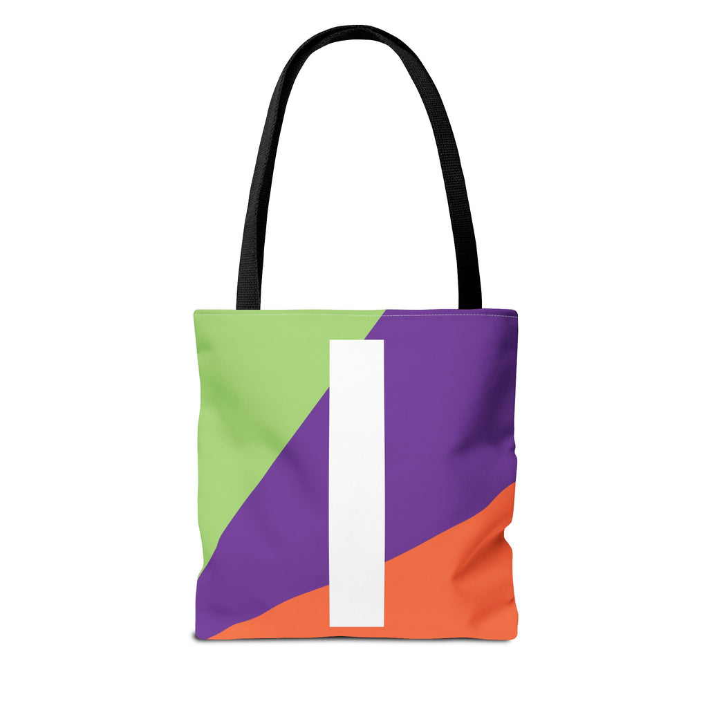 Monogram 'I' Colorblock Tote Bag — Personalized Initial I Shoulder Tote