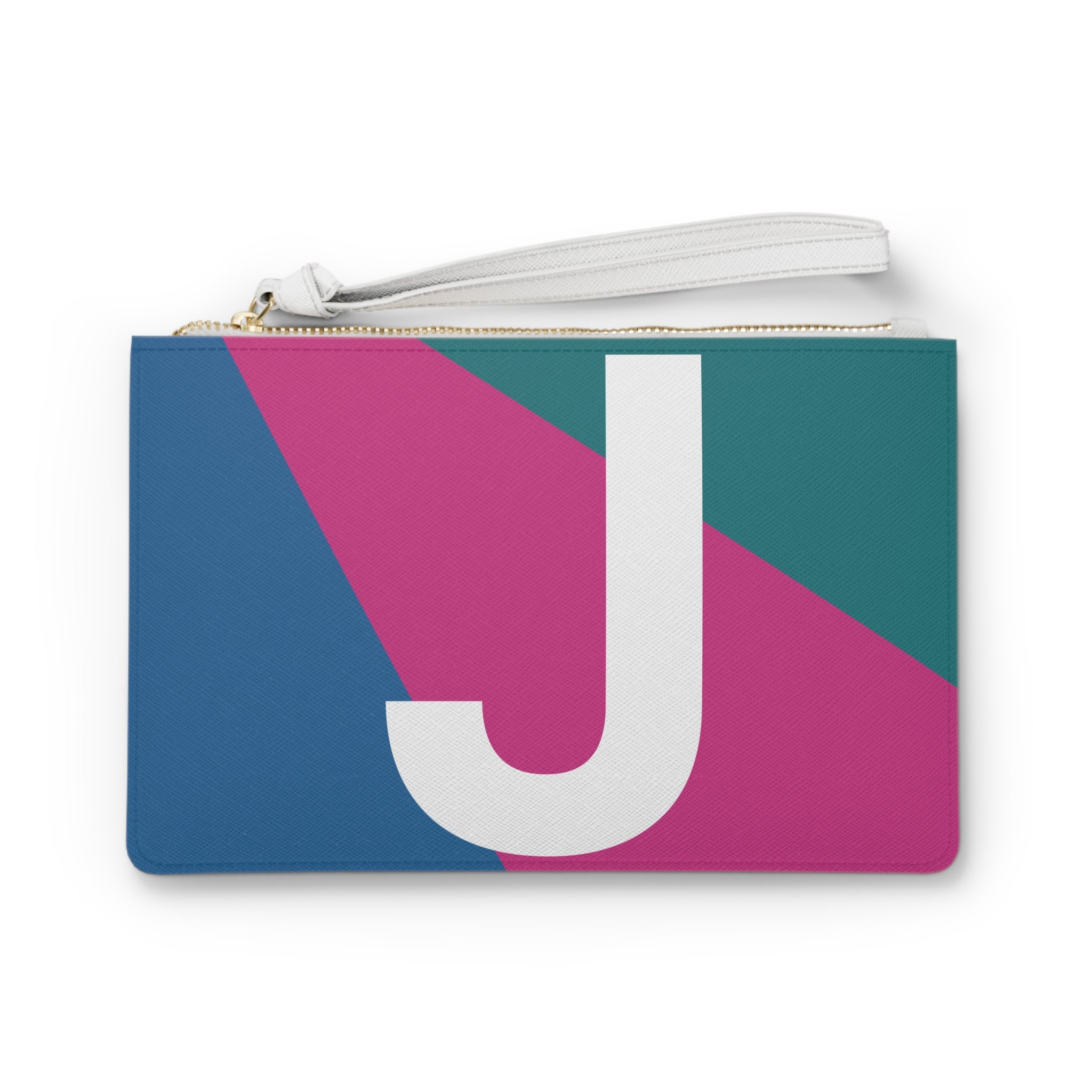 Monogram 'J' Colorblock Clutch Bag — Bold Geometric Wristlet for Everyday & Gifts