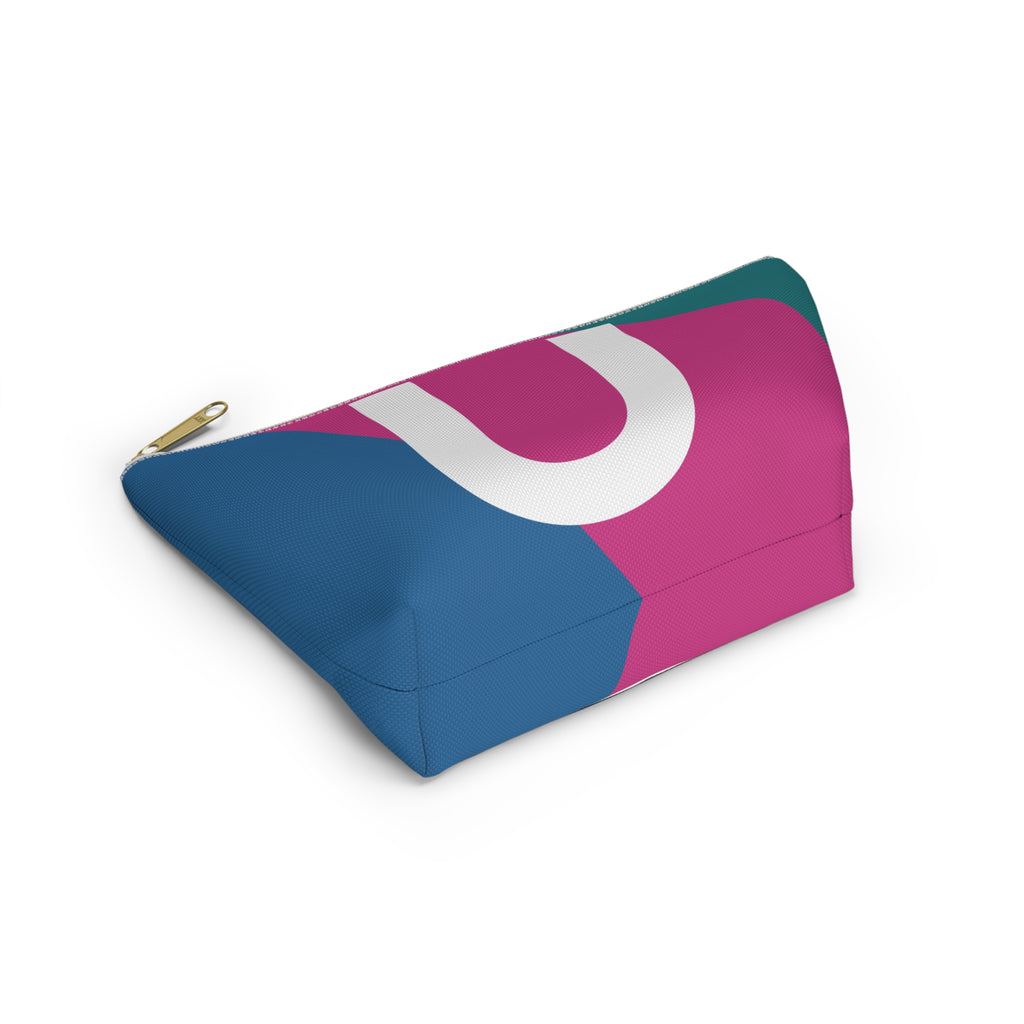 Initials Colorblock Accessory Pouch — Monogram U T-Bottom Cosmetic Bag