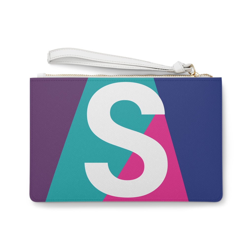 Monogram 'S' Colorblock Clutch Bag — Bold Geometric Wristlet for Everyday & Gifts
