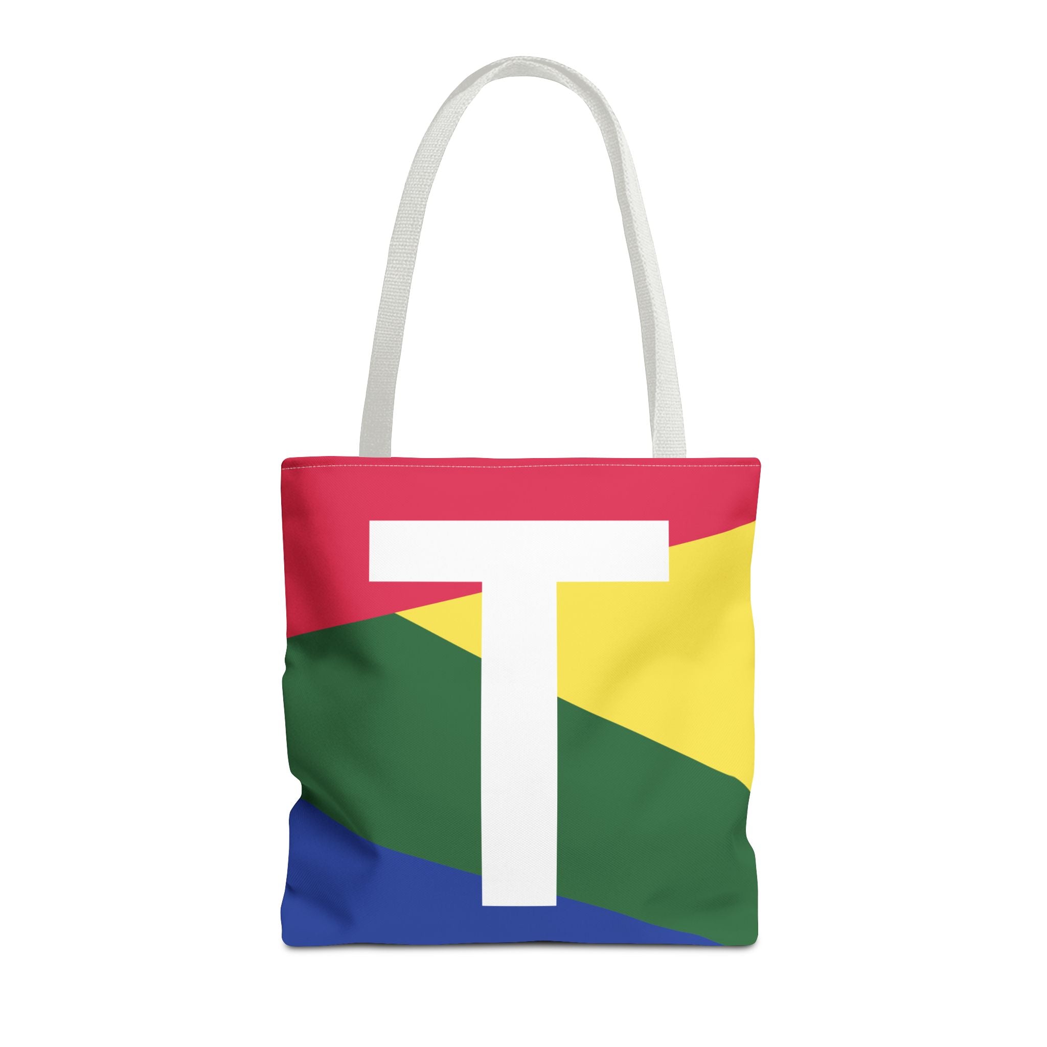 Monogram 'T' Colorblock Tote Bag — Personalized Initial T Shoulder Tote