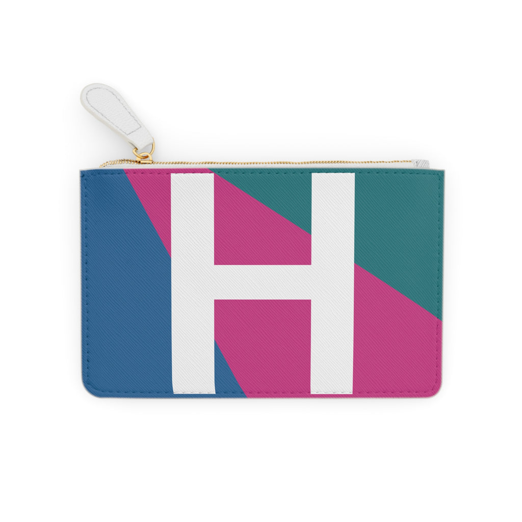 Initial H Mini Clutch — Colorblock Monogram Wristlet Wallet