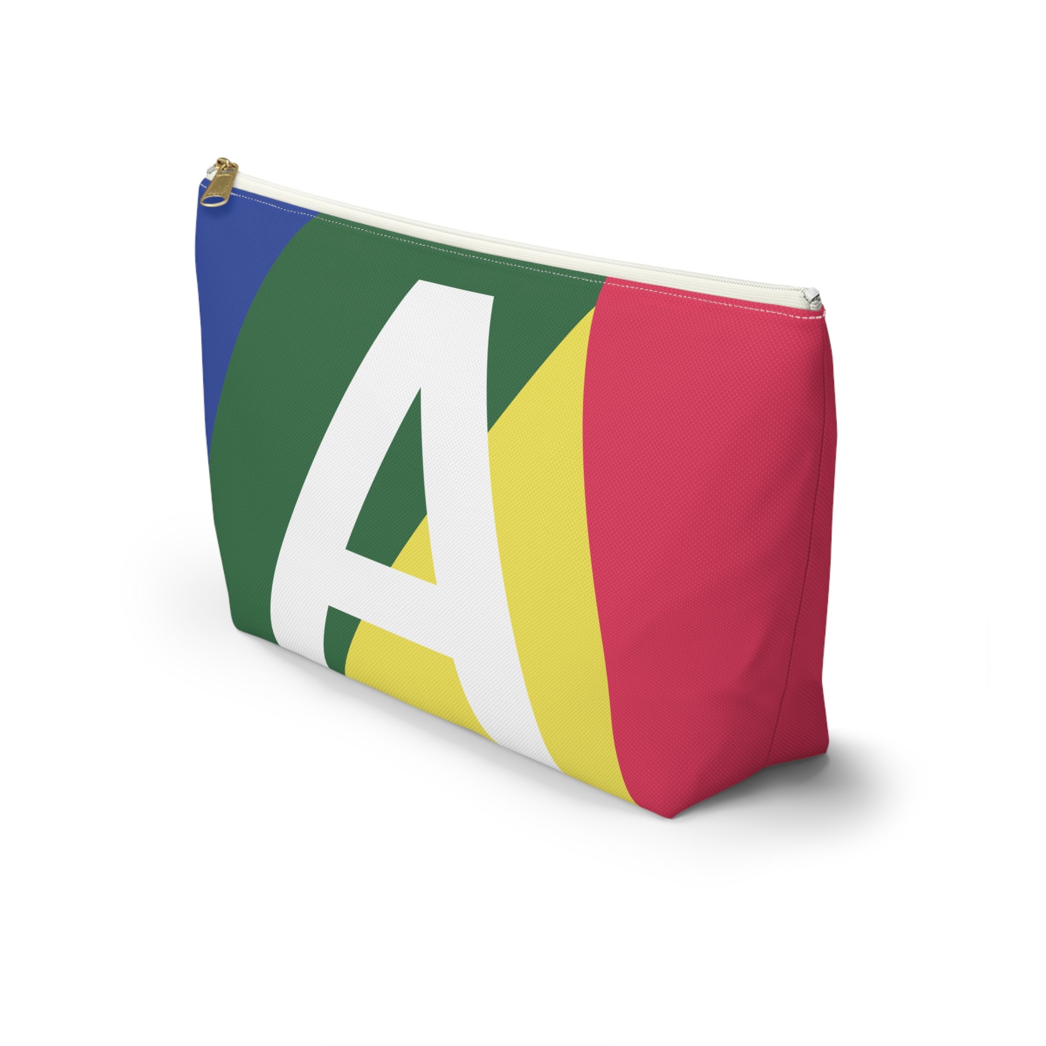 Initials Colorblock Accessory Pouch — Monogram A T-Bottom Cosmetic Bag