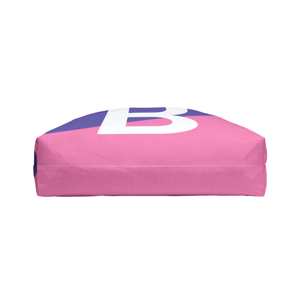 Personalized 'B' Colorblock Tote Bag — Monogram Weekender Tote