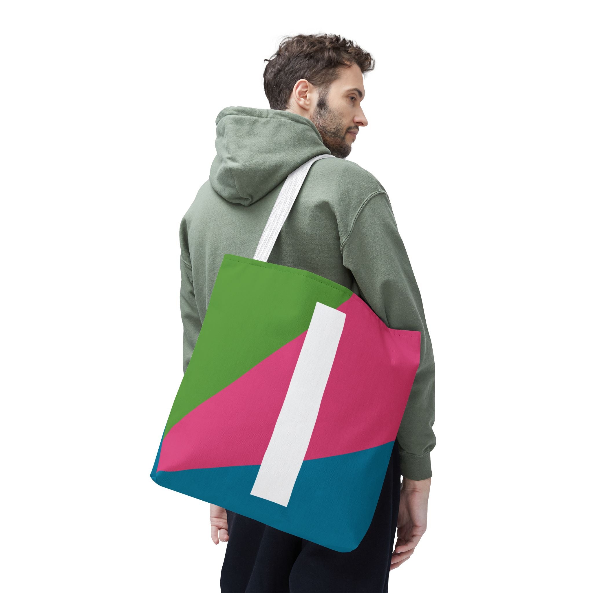 Monogram 'I' Colorblock Tote Bag — Personalized Initial I Shoulder Tote