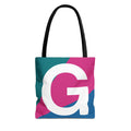 Monogram 'G' Colorblock Tote Bag — Personalized Initial G Shoulder Tote