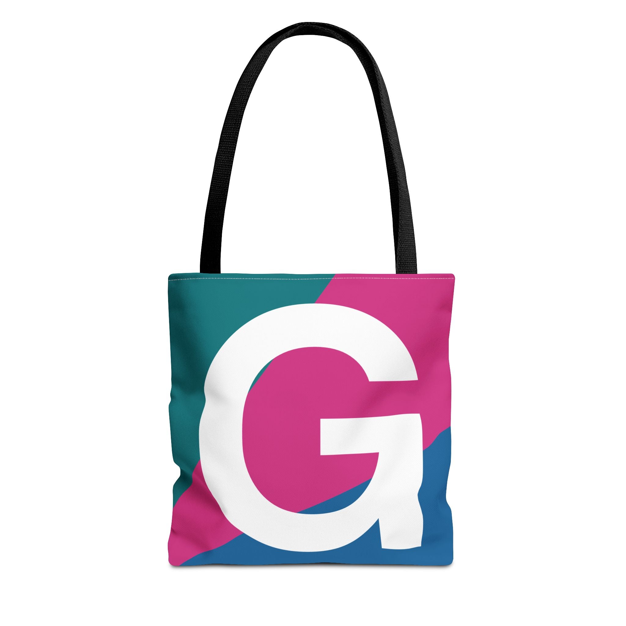 Monogram 'G' Colorblock Tote Bag — Personalized Initial G Shoulder Tote