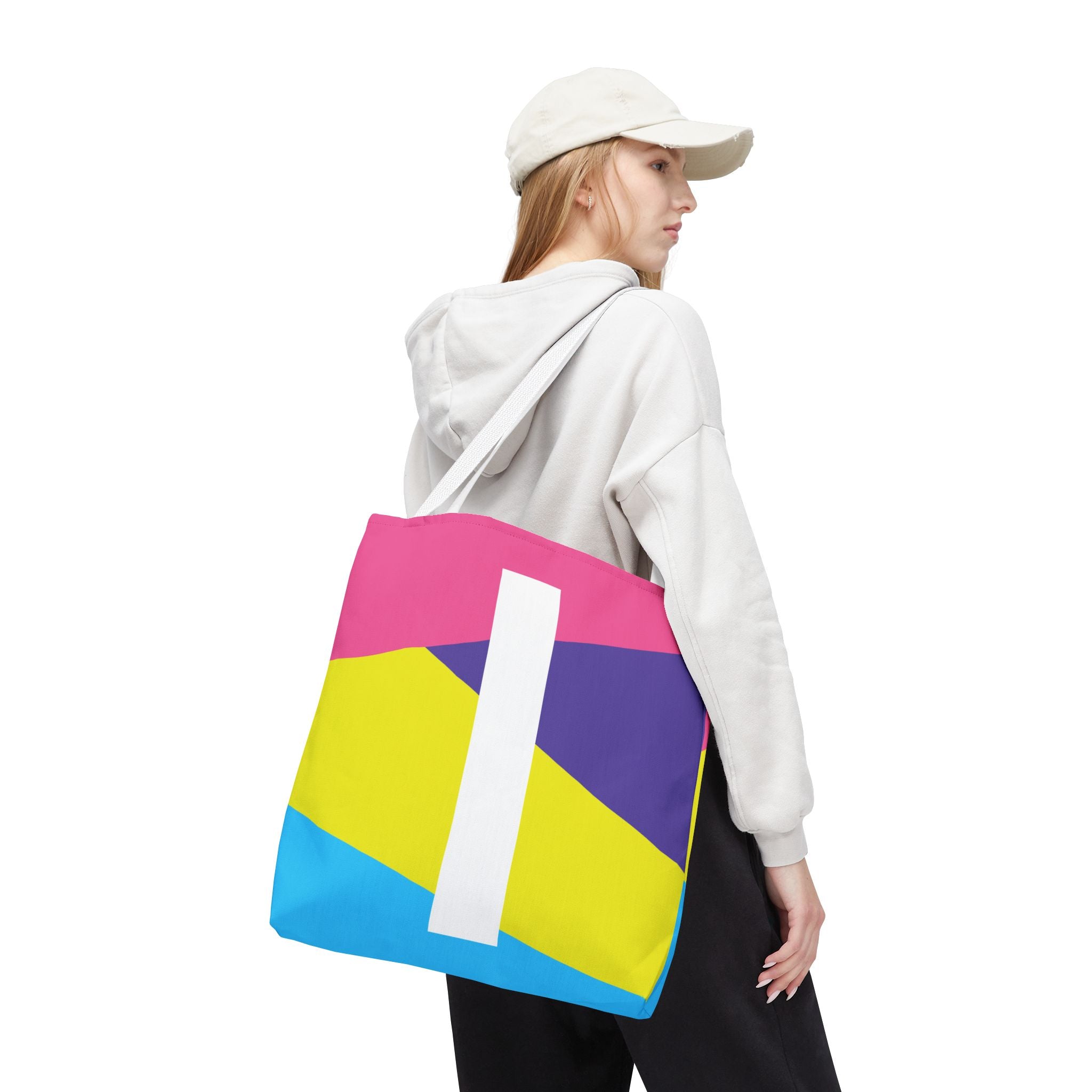 Monogram 'I' Colorblock Tote Bag — Personalized Initial I Shoulder Tote