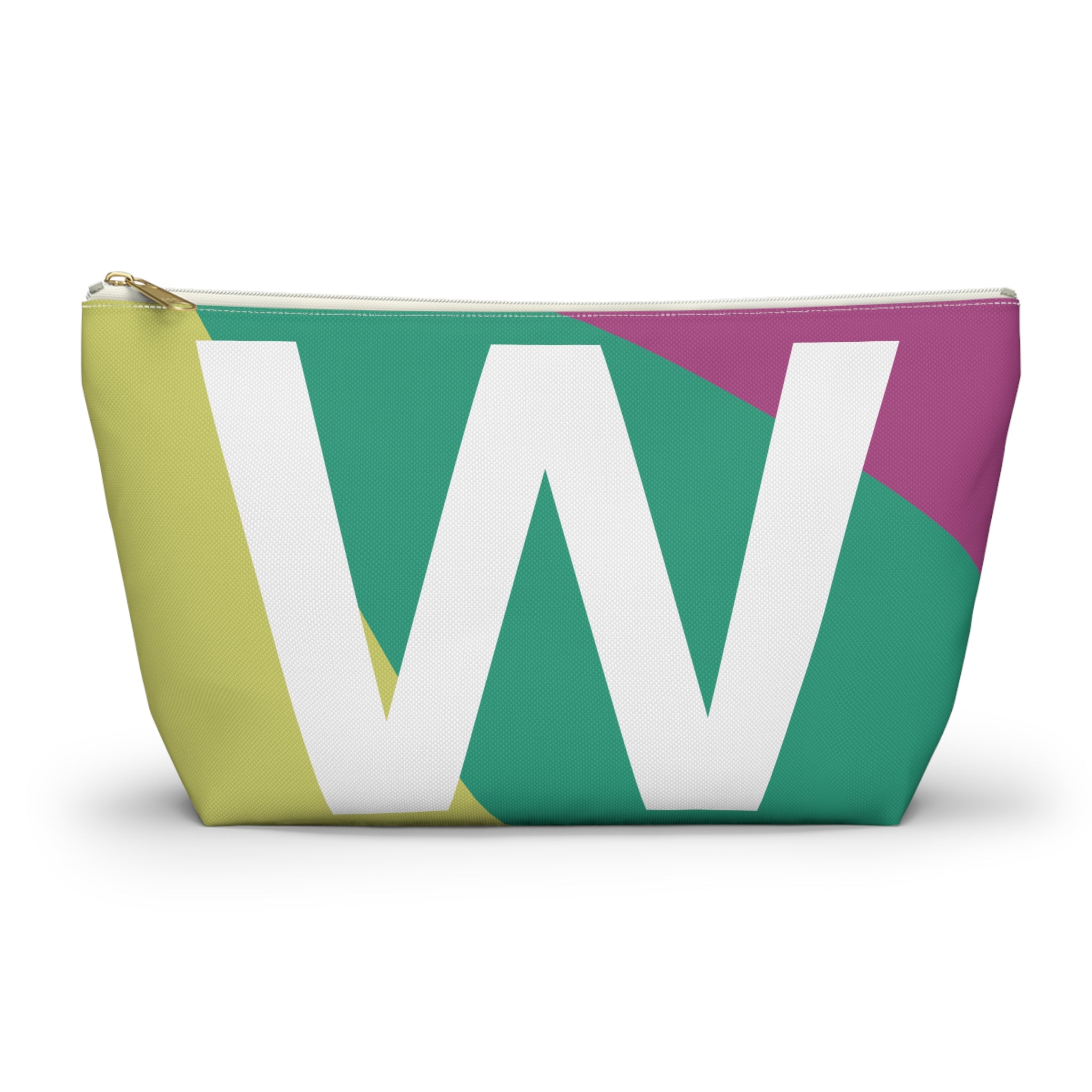 Initials Colorblock Accessory Pouch — Monogram W T-Bottom Cosmetic Bag