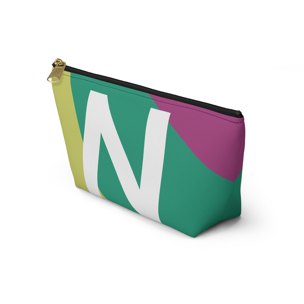 Initials Colorblock Accessory Pouch — Monogram N T-Bottom Cosmetic Bag