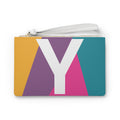 Monogram 'Y' Colorblock Clutch Bag — Bold Geometric Wristlet for Everyday & Gifts