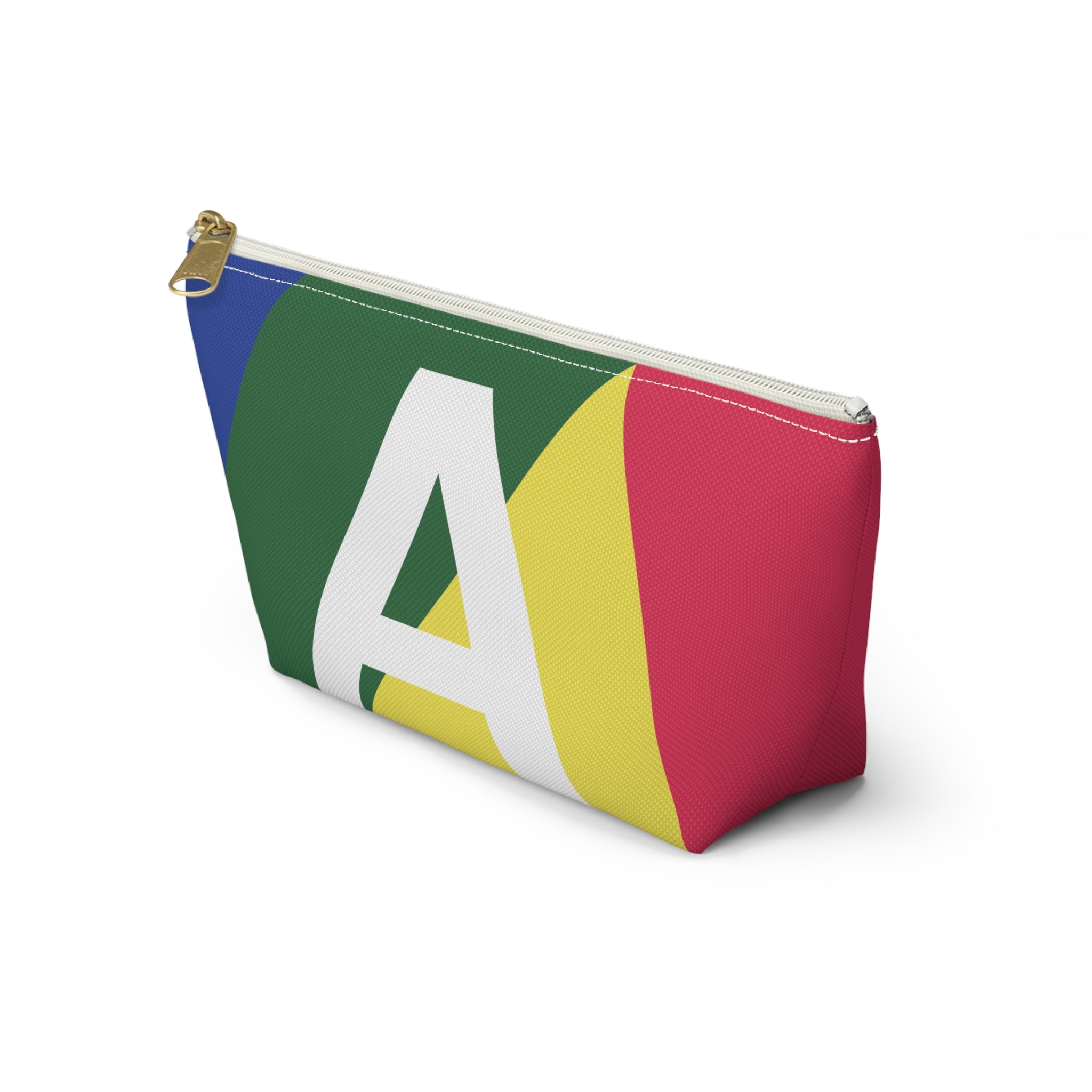 Initials Colorblock Accessory Pouch — Monogram A T-Bottom Cosmetic Bag