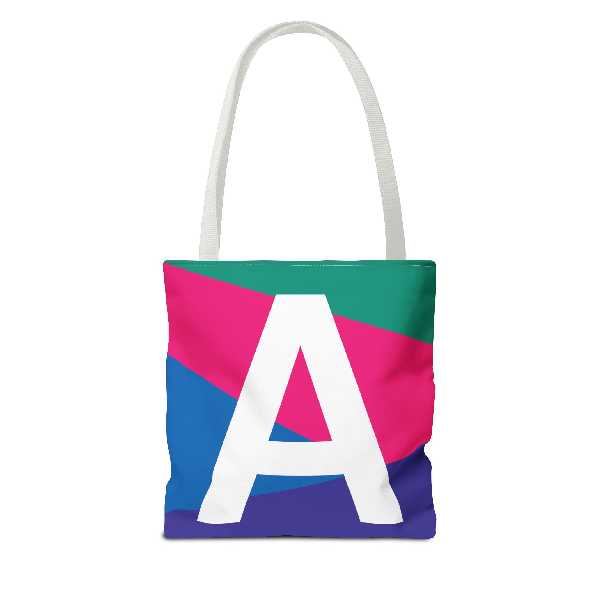 Monogram 'A' Colorblock Tote Bag — Personalized Initial A Shoulder Tote