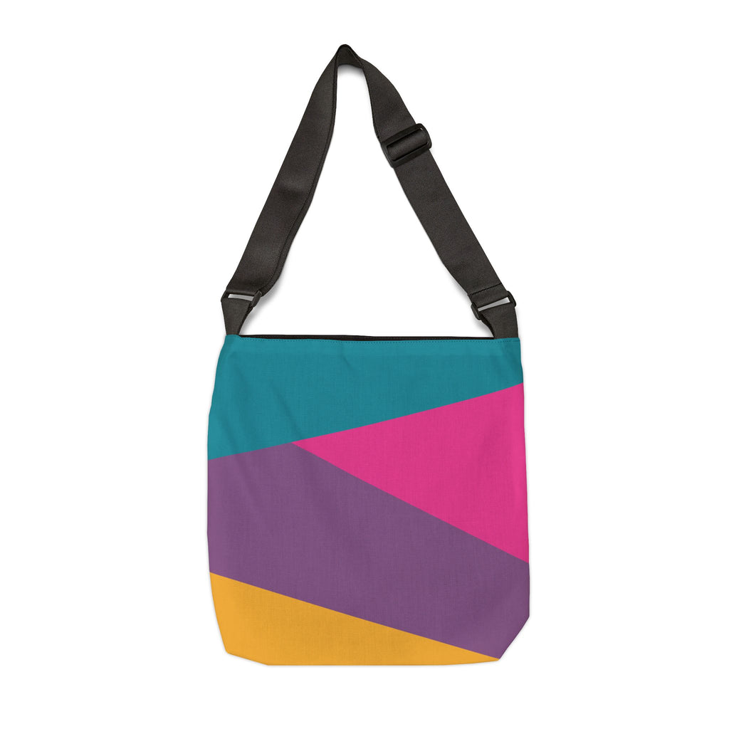 Colorblock Geometric Tote Bag — Adjustable Strap, Bright Abstract Pattern