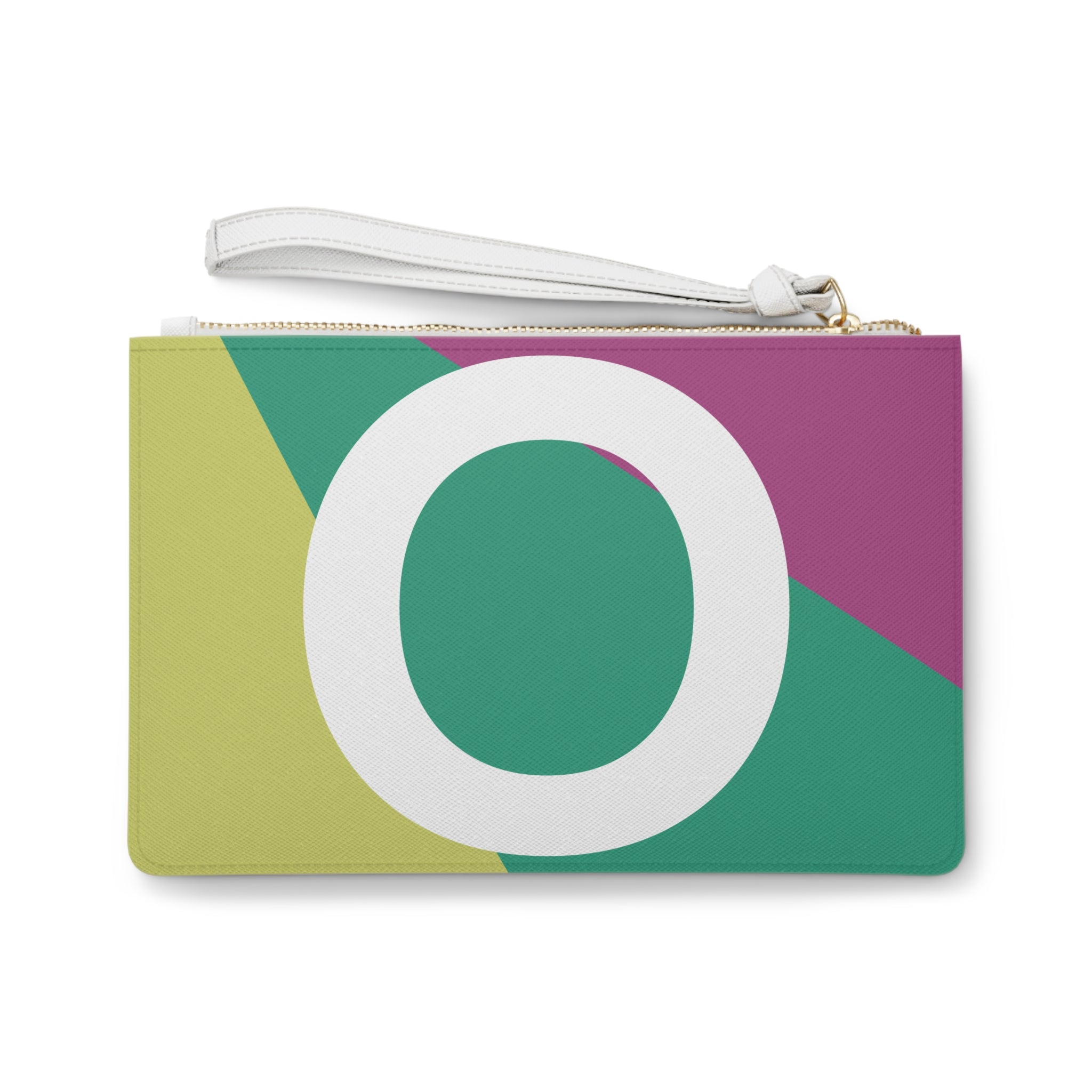 Monogram 'O' Colorblock Clutch Bag — Bold Geometric Wristlet for Everyday & Gifts