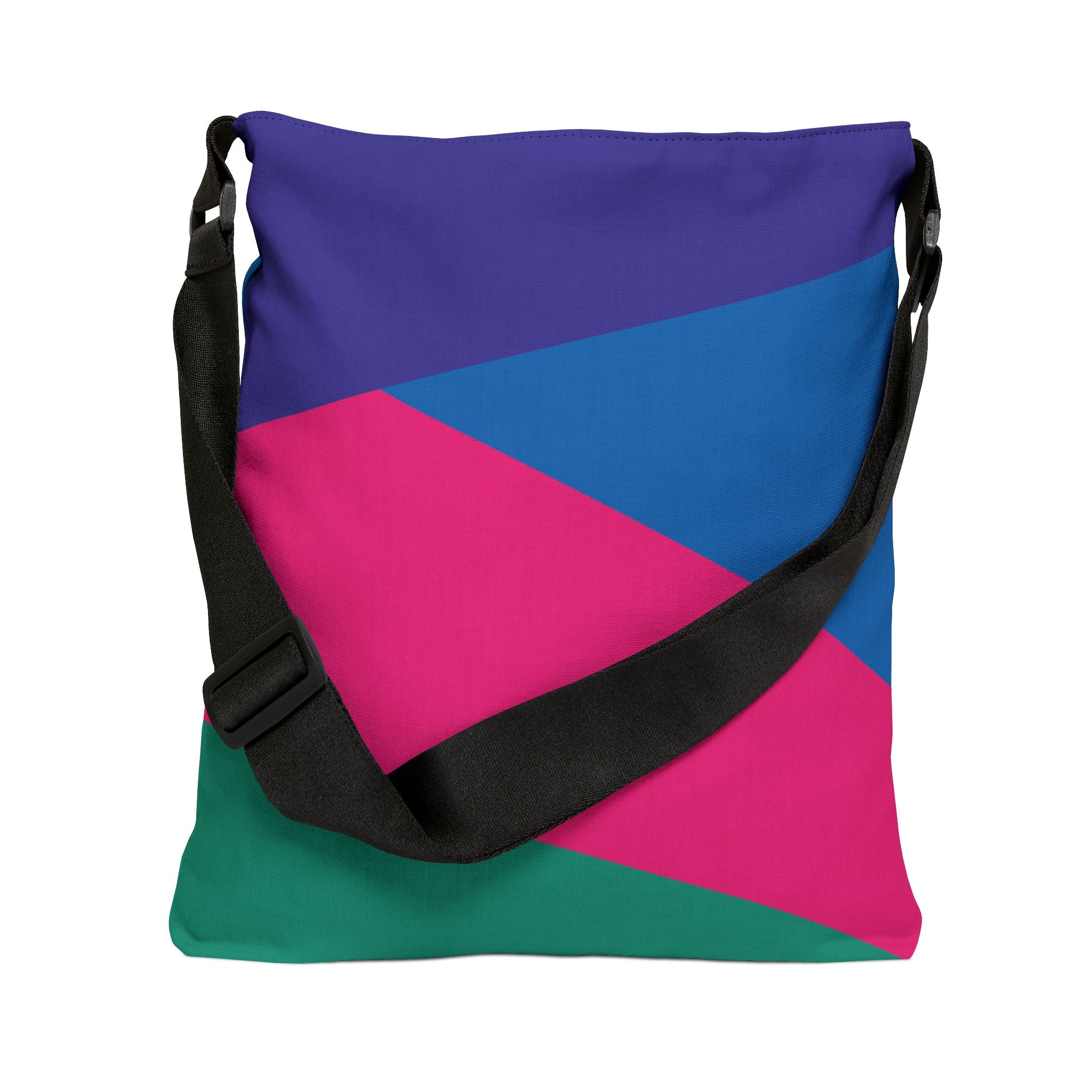 Colorblock Geometric Tote Bag — Adjustable Strap, Bright Abstract Pattern