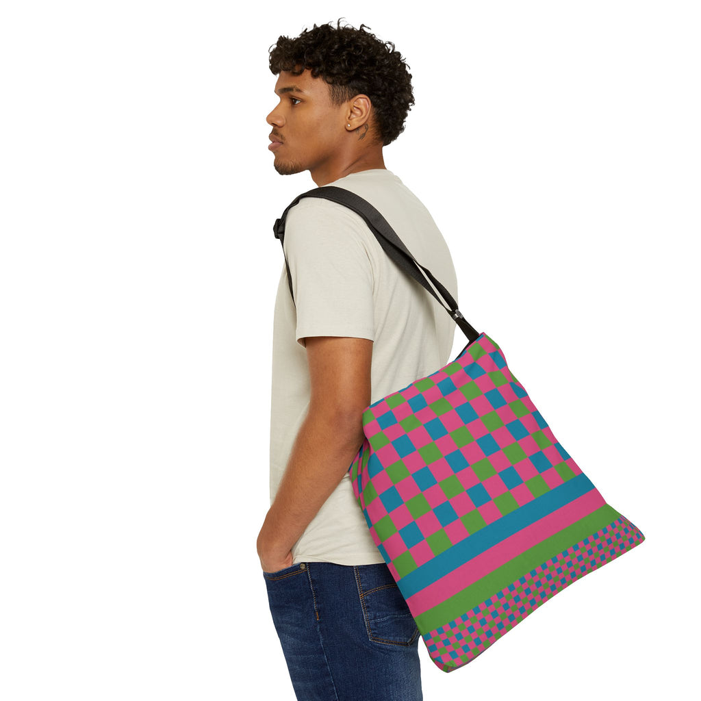 Colorblock Geometric Tote Bag