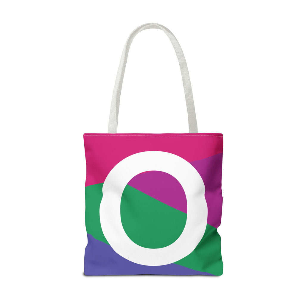 Monogram 'O' Colorblock Tote Bag — Personalized Initial O Shoulder Tote