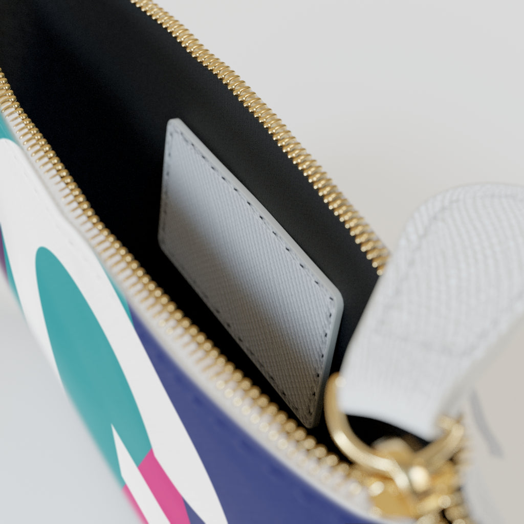 Initial G Mini Clutch — Colorblock Monogram Wristlet Wallet