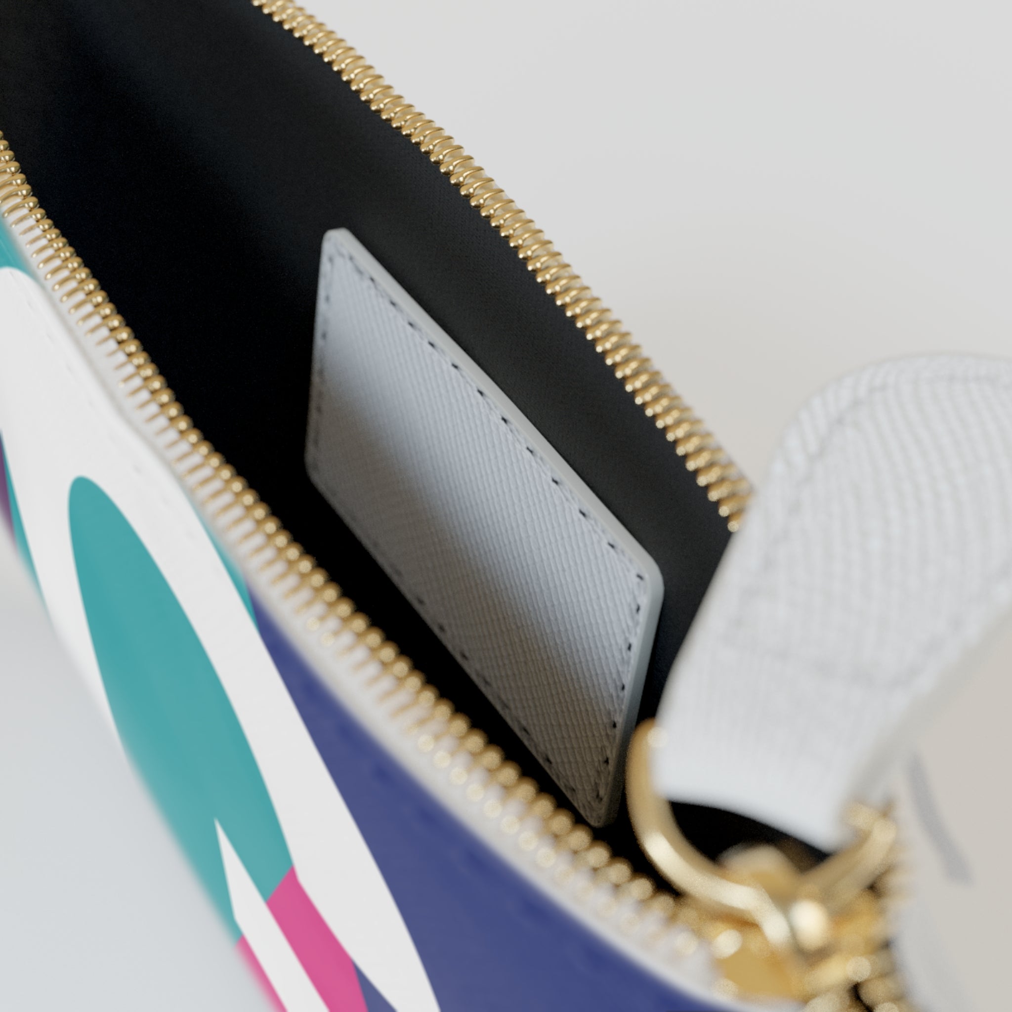 Initial G Mini Clutch — Colorblock Monogram Wristlet Wallet