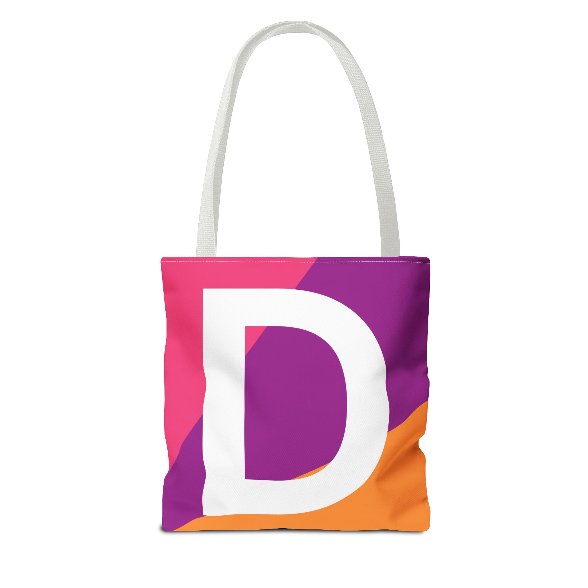 Monogram 'D' Colorblock Tote Bag — Personalized Initial D Shoulder Tote