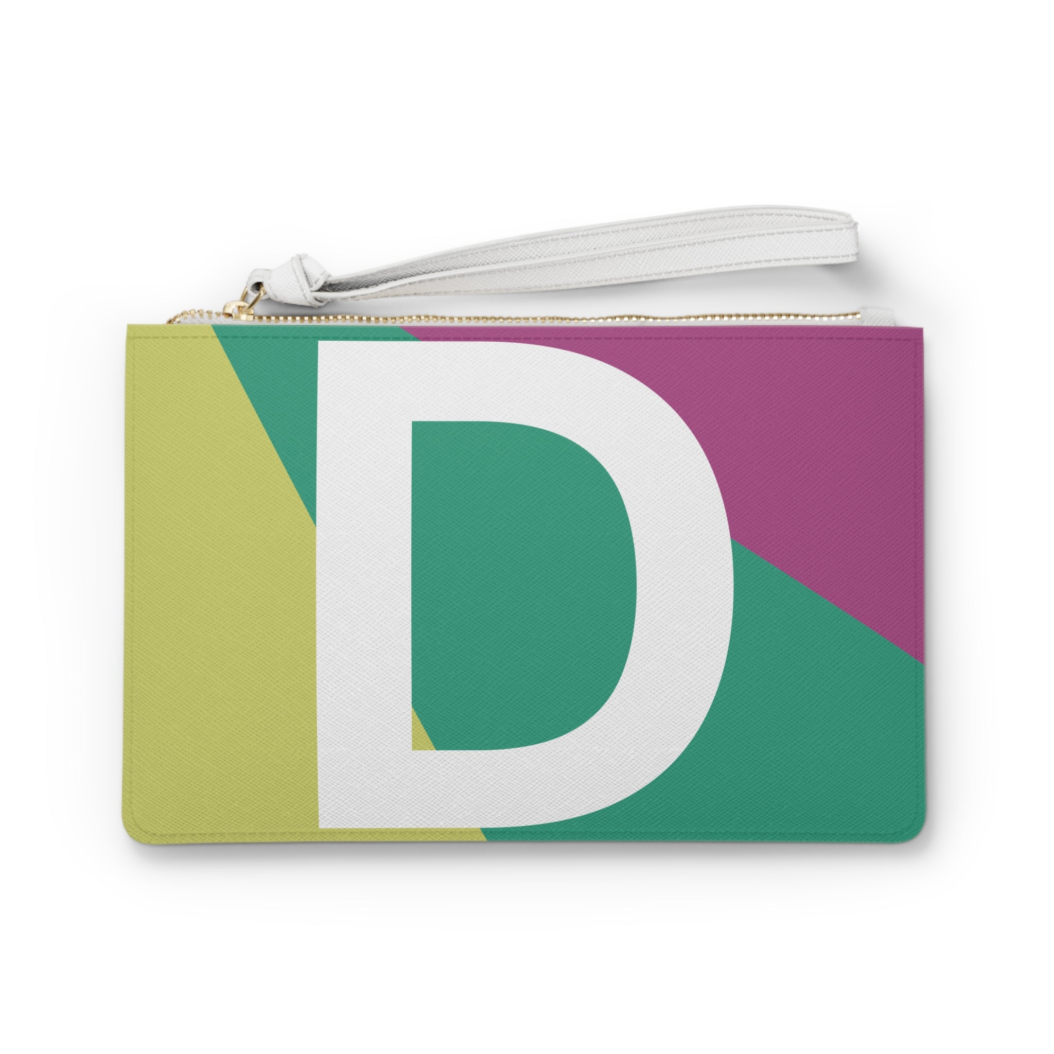 Monogram 'D' Colorblock Clutch Bag — Bold Geometric Wristlet for Everyday & Gifts