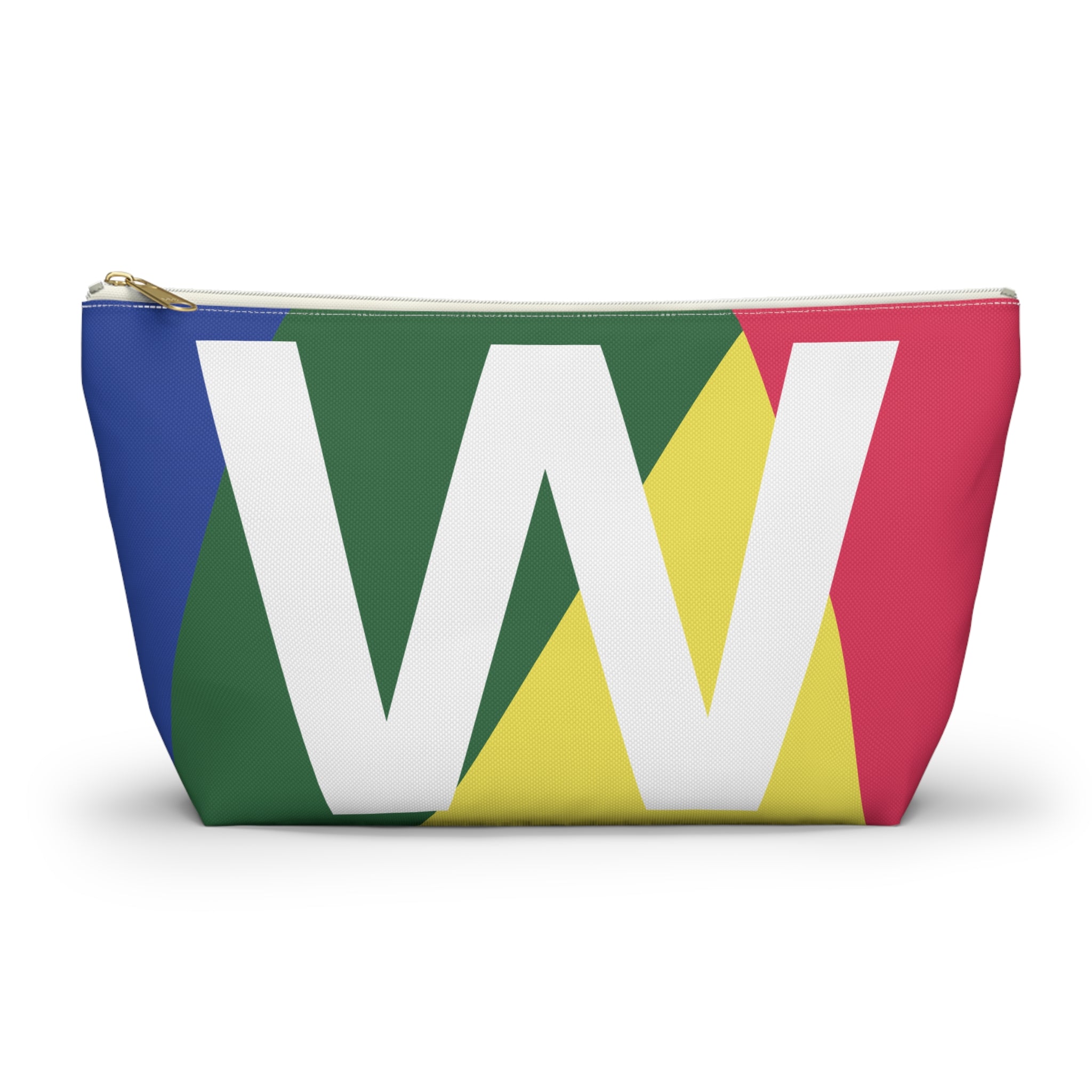 Initials Colorblock Accessory Pouch — Monogram W T-Bottom Cosmetic Bag