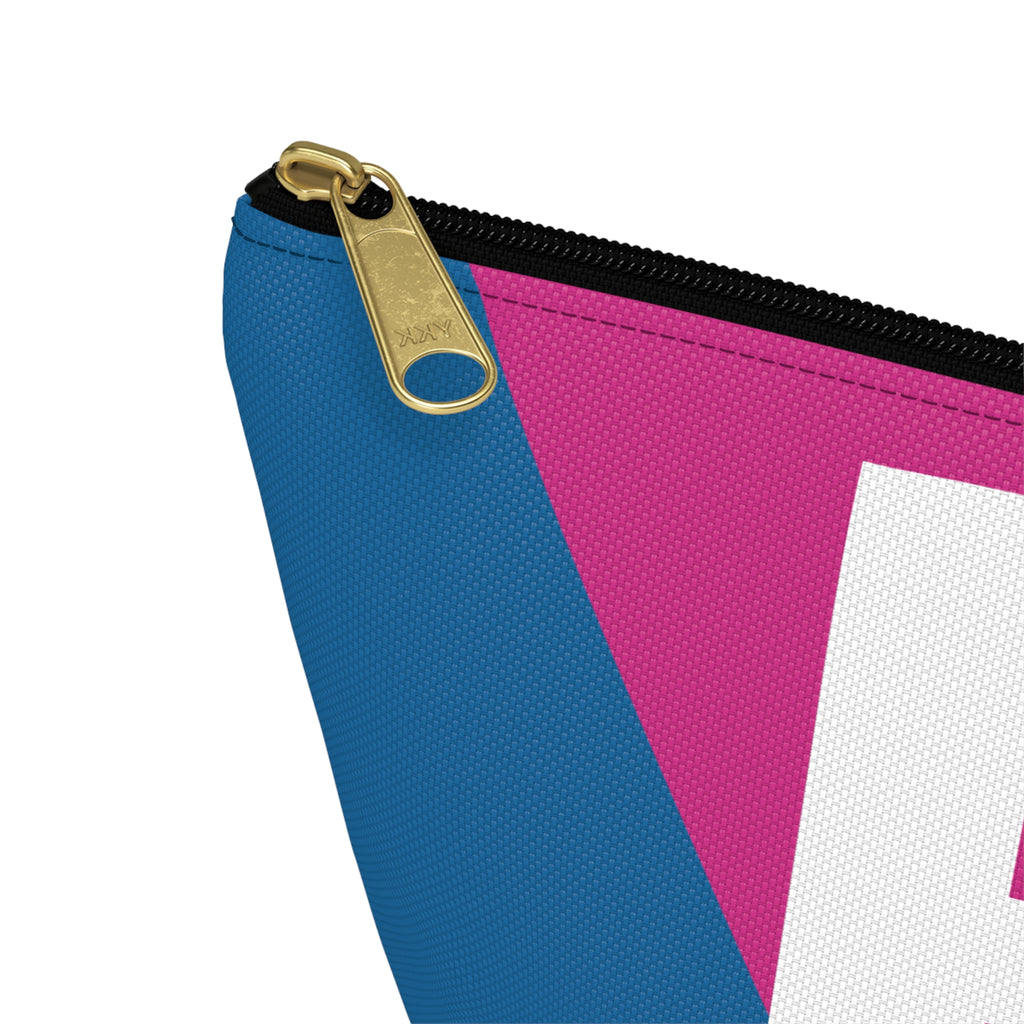 Initials Colorblock Accessory Pouch — Monogram E T-Bottom Cosmetic Bag