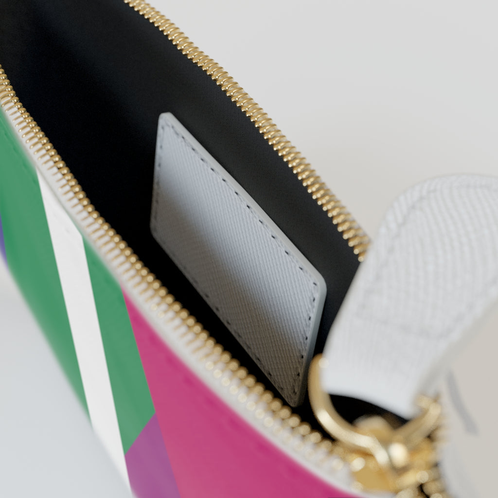 Initial I Mini Clutch — Colorblock Monogram Wristlet Wallet