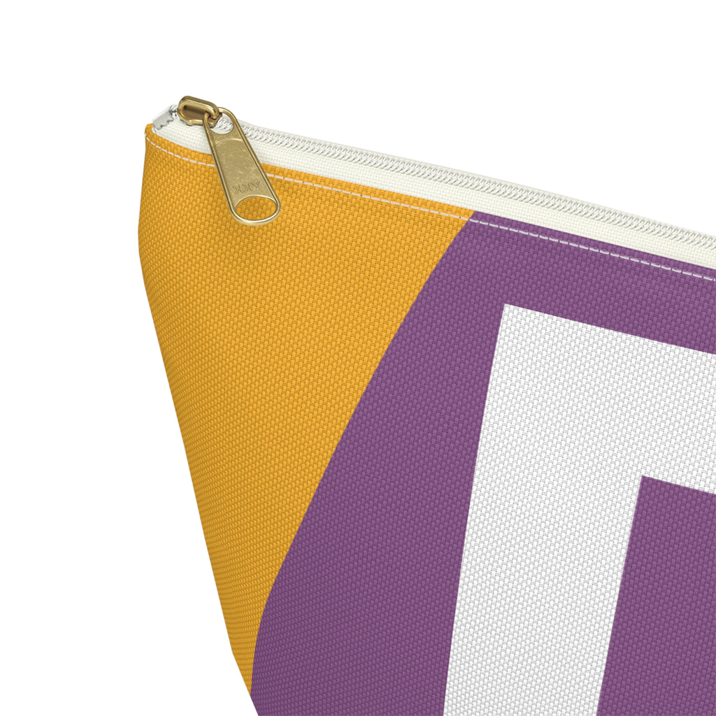 Initials Colorblock Accessory Pouch — Monogram D T-Bottom Cosmetic Bag