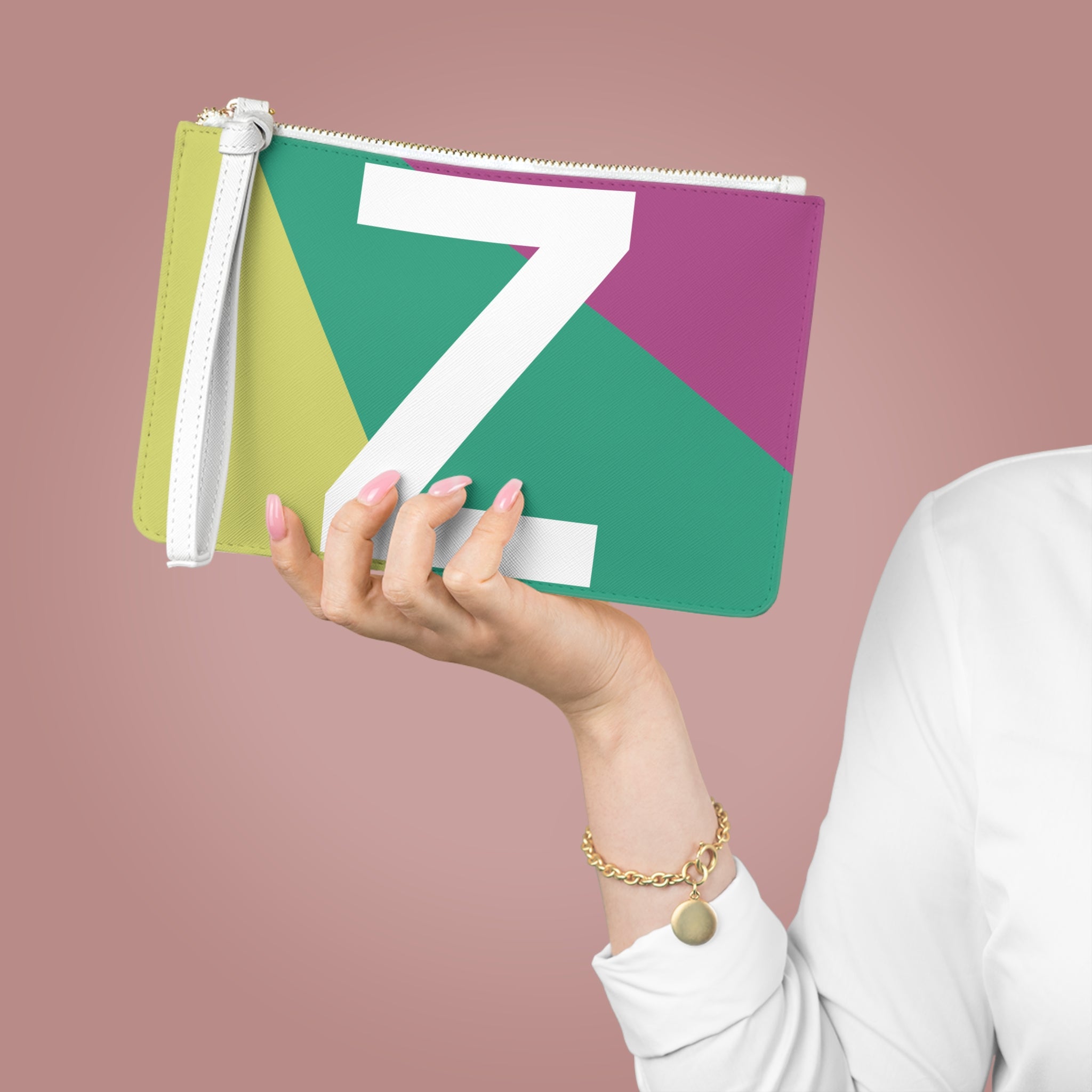 Monogram 'Z' Colorblock Clutch Bag — Bold Geometric Wristlet for Everyday & Gifts