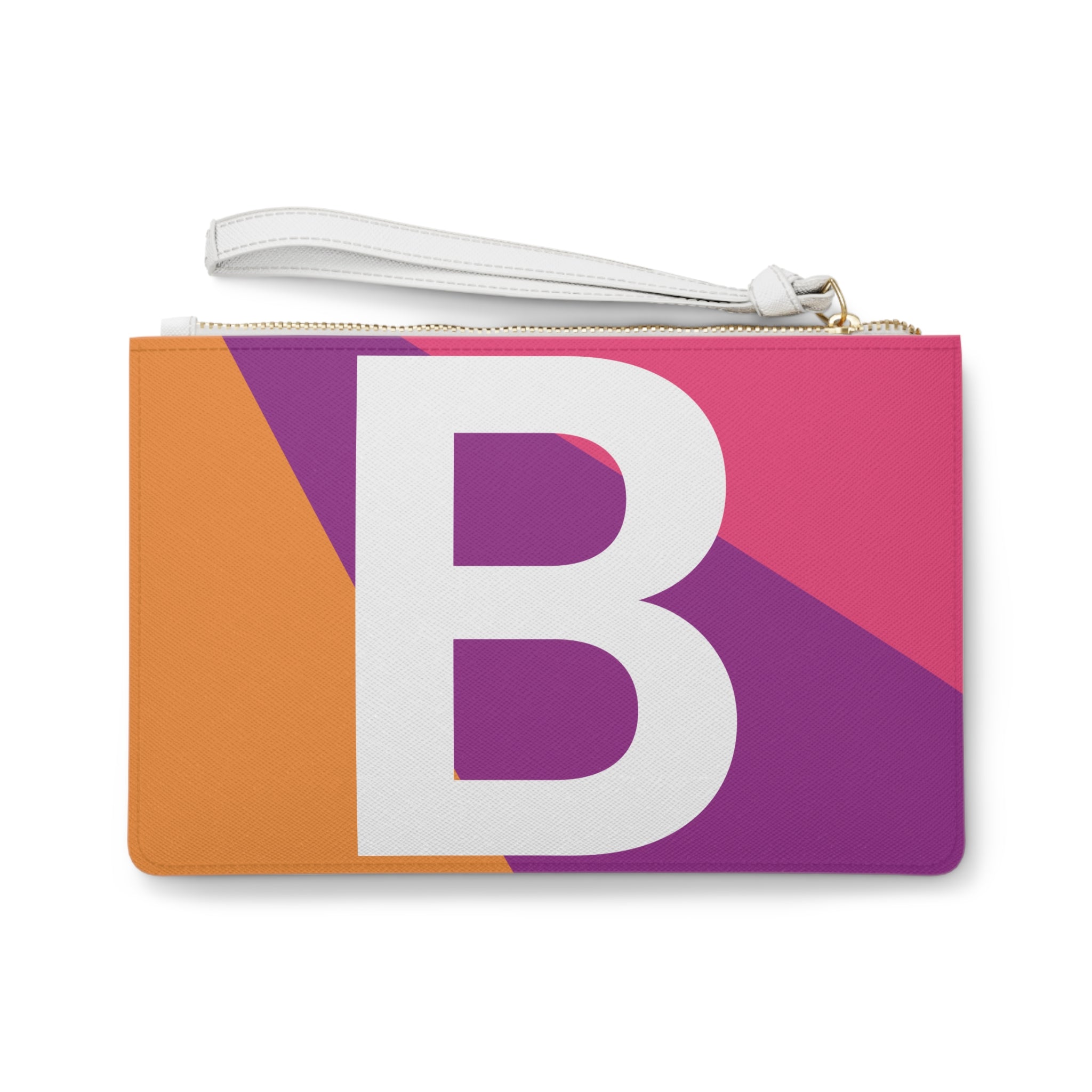 Monogram 'B' Colorblock Clutch Bag — Bold Geometric Wristlet for Everyday & Gifts