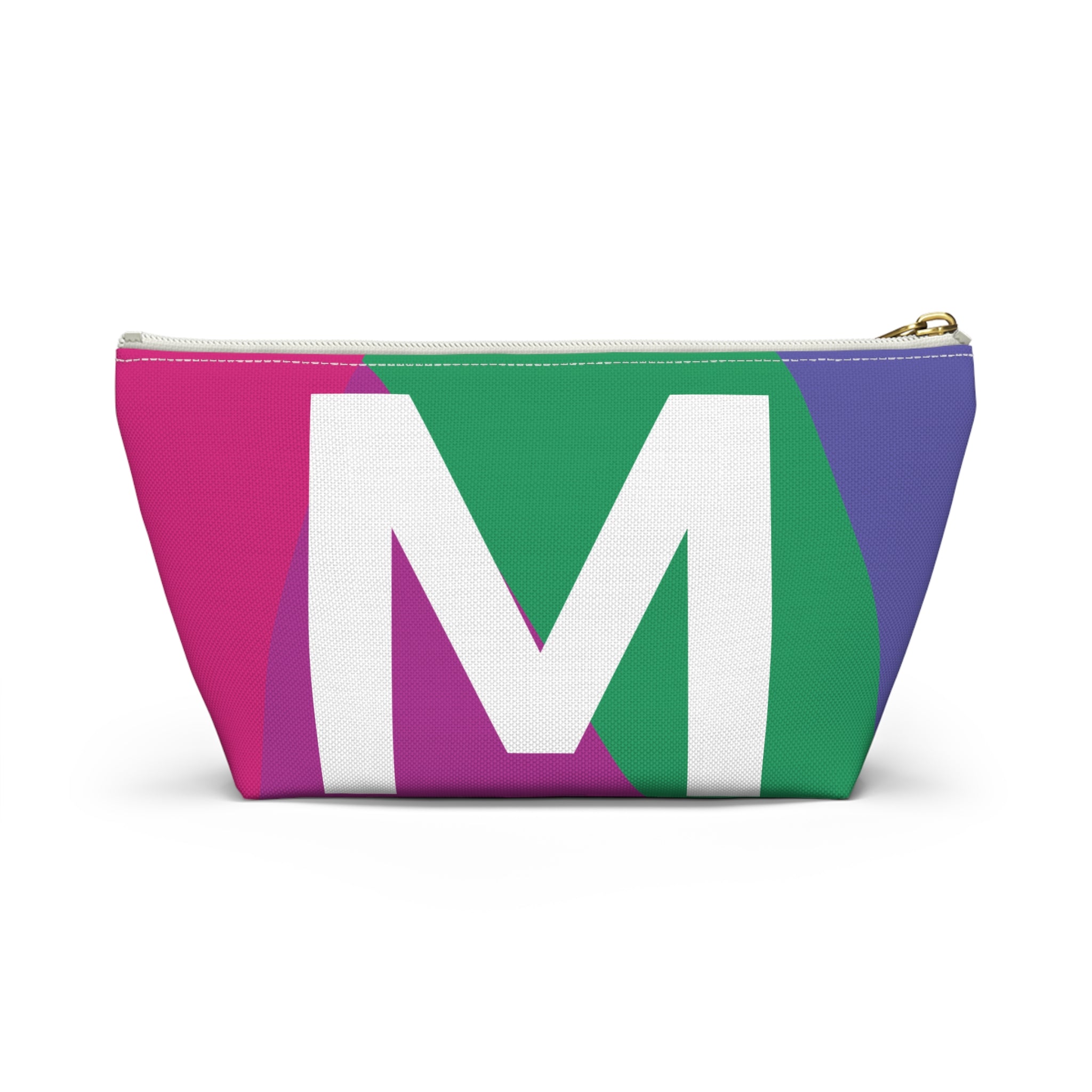 Initials Colorblock Accessory Pouch — Monogram M T-Bottom Cosmetic Bag