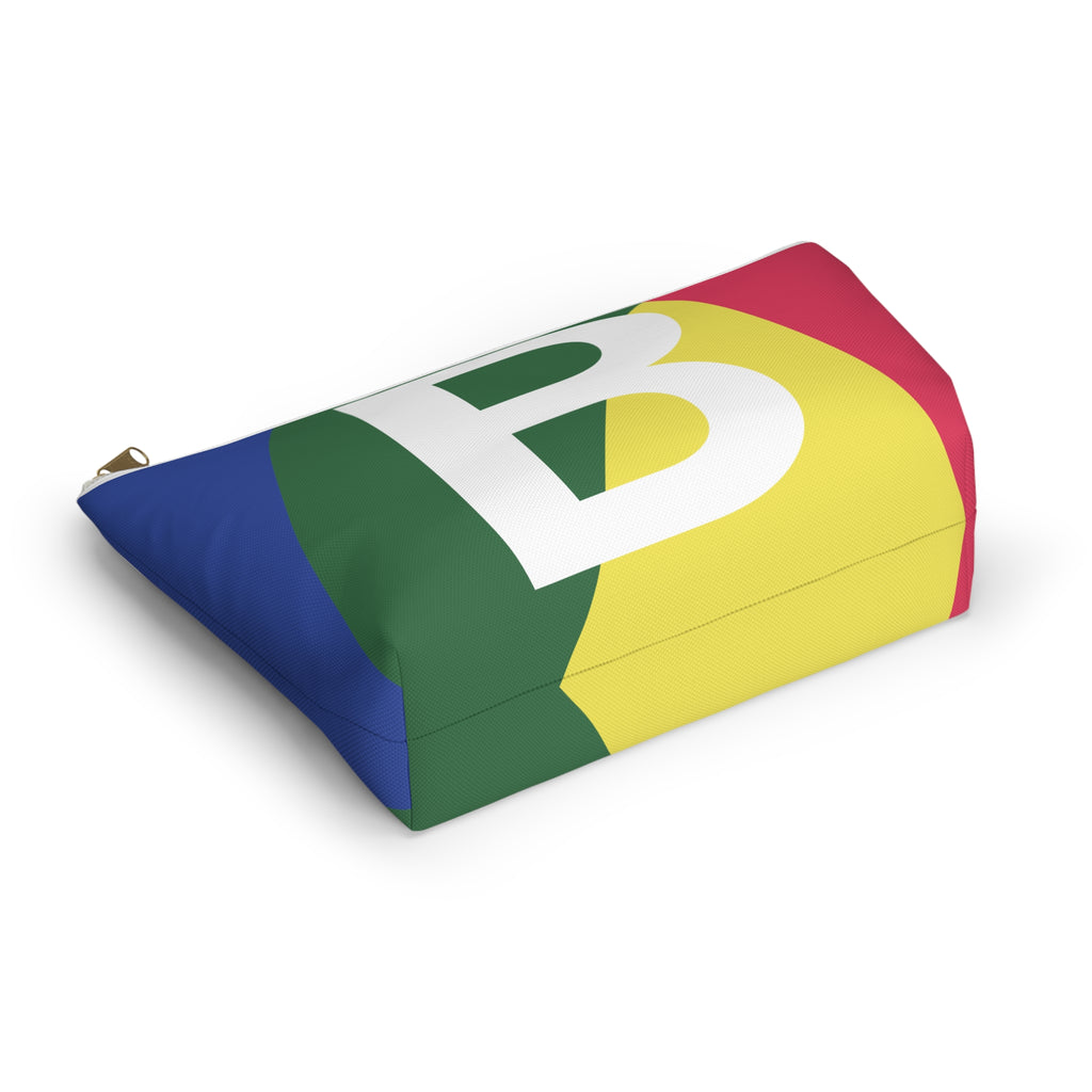 Initials Colorblock Accessory Pouch — Monogram B T-Bottom Cosmetic Bag
