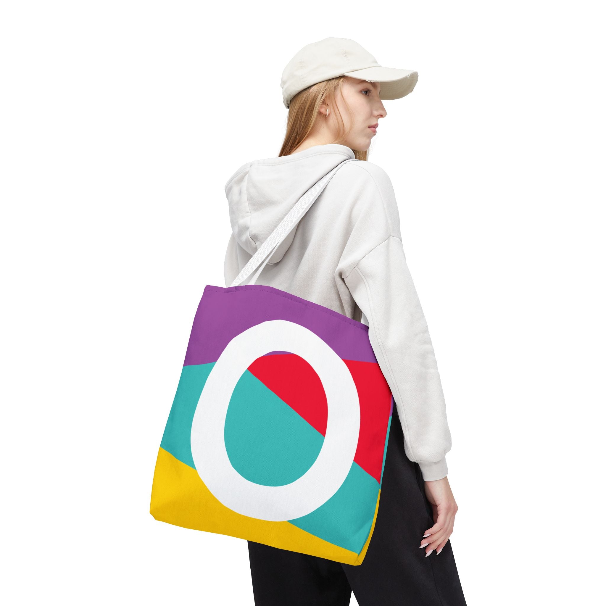 Monogram 'O' Colorblock Tote Bag — Personalized Initial O Shoulder Tote