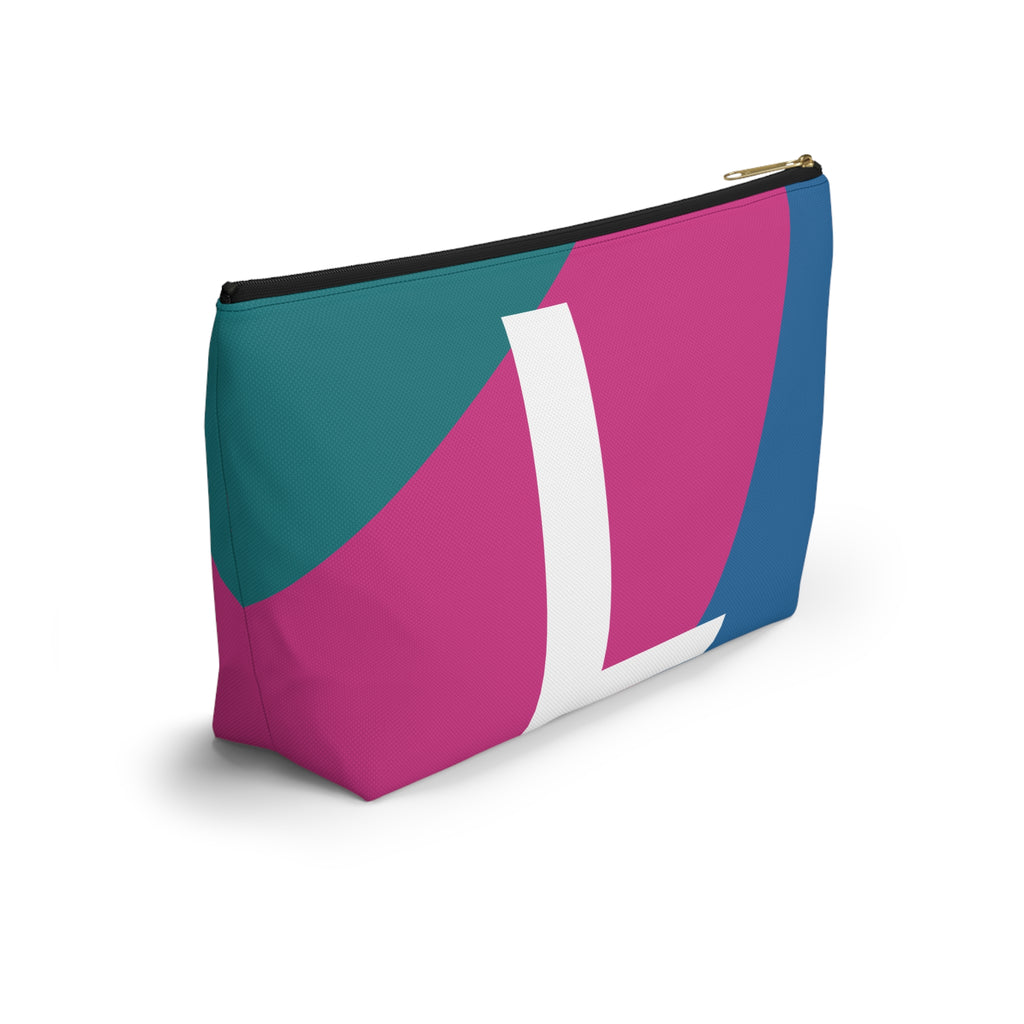 Initials Colorblock Accessory Pouch — Monogram L T-Bottom Cosmetic Bag