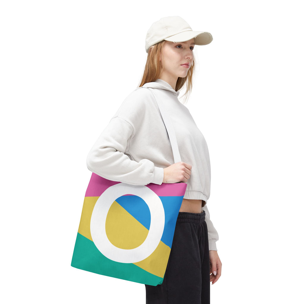 Monogram 'O' Colorblock Tote Bag — Personalized Initial O Shoulder Tote