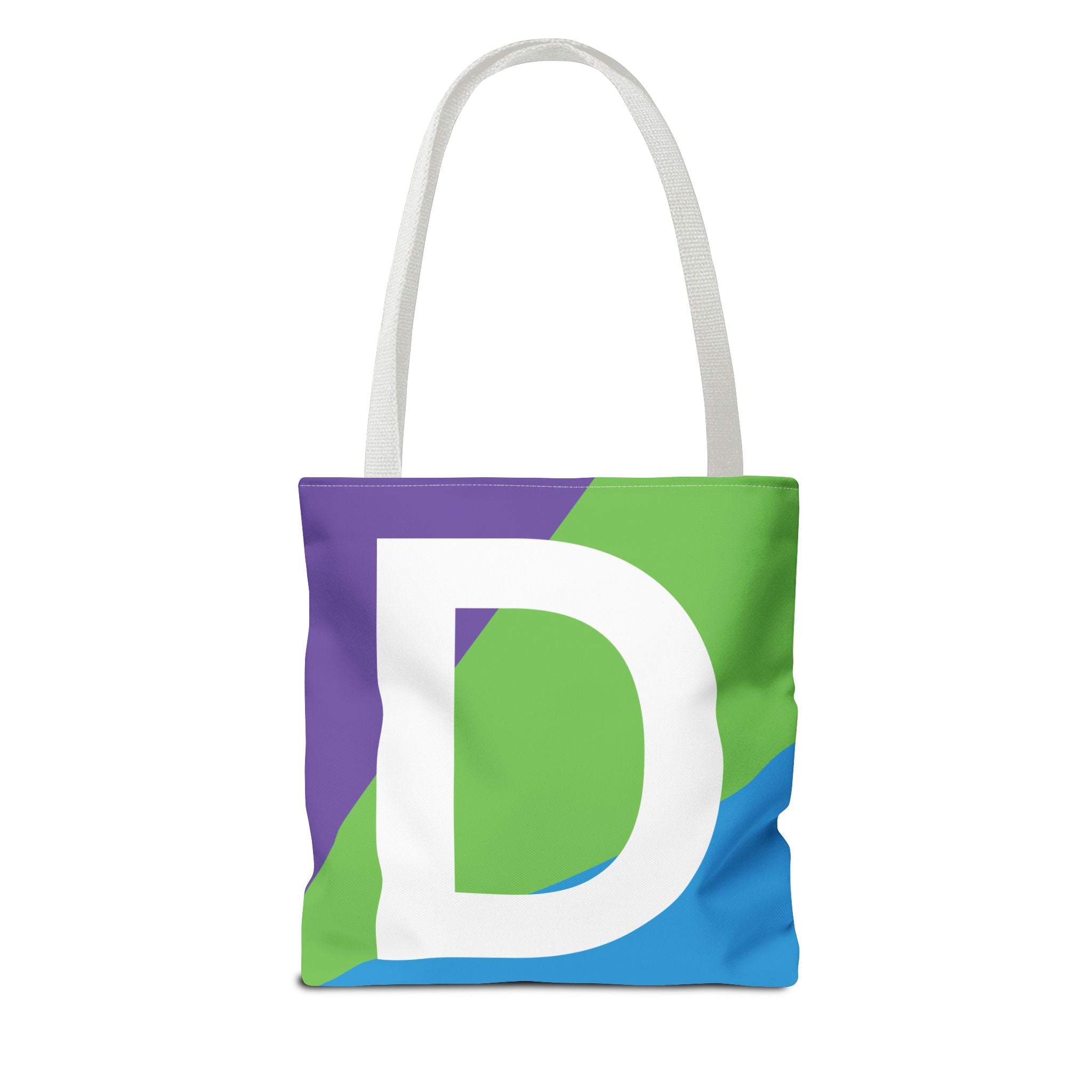 Monogram 'D' Colorblock Tote Bag — Personalized Initial D Shoulder Tote