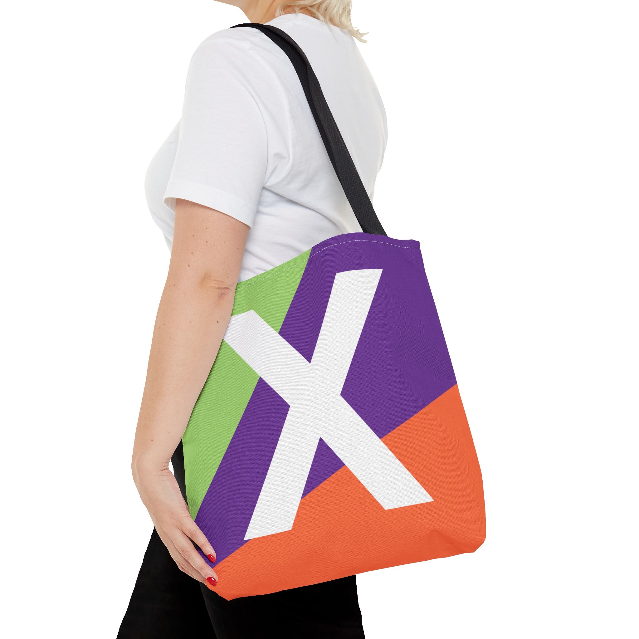 Monogram 'X' Colorblock Tote Bag — Personalized Initial X Shoulder Tote