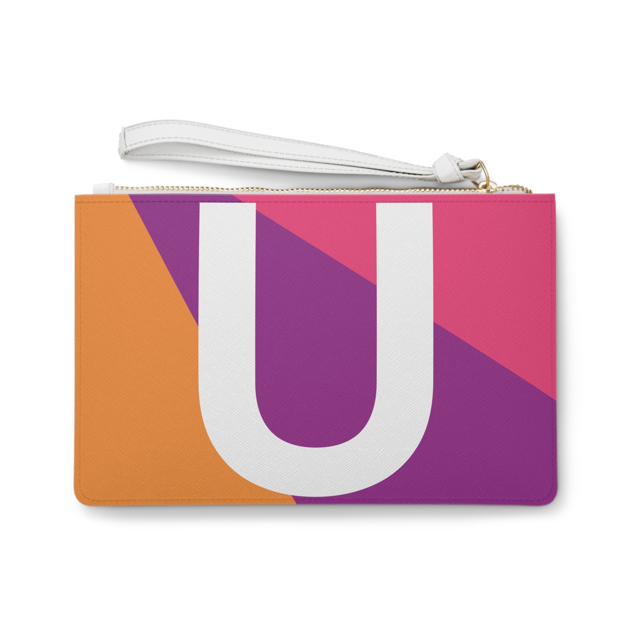 Monogram 'U' Colorblock Clutch Bag — Bold Geometric Wristlet for Everyday & Gifts