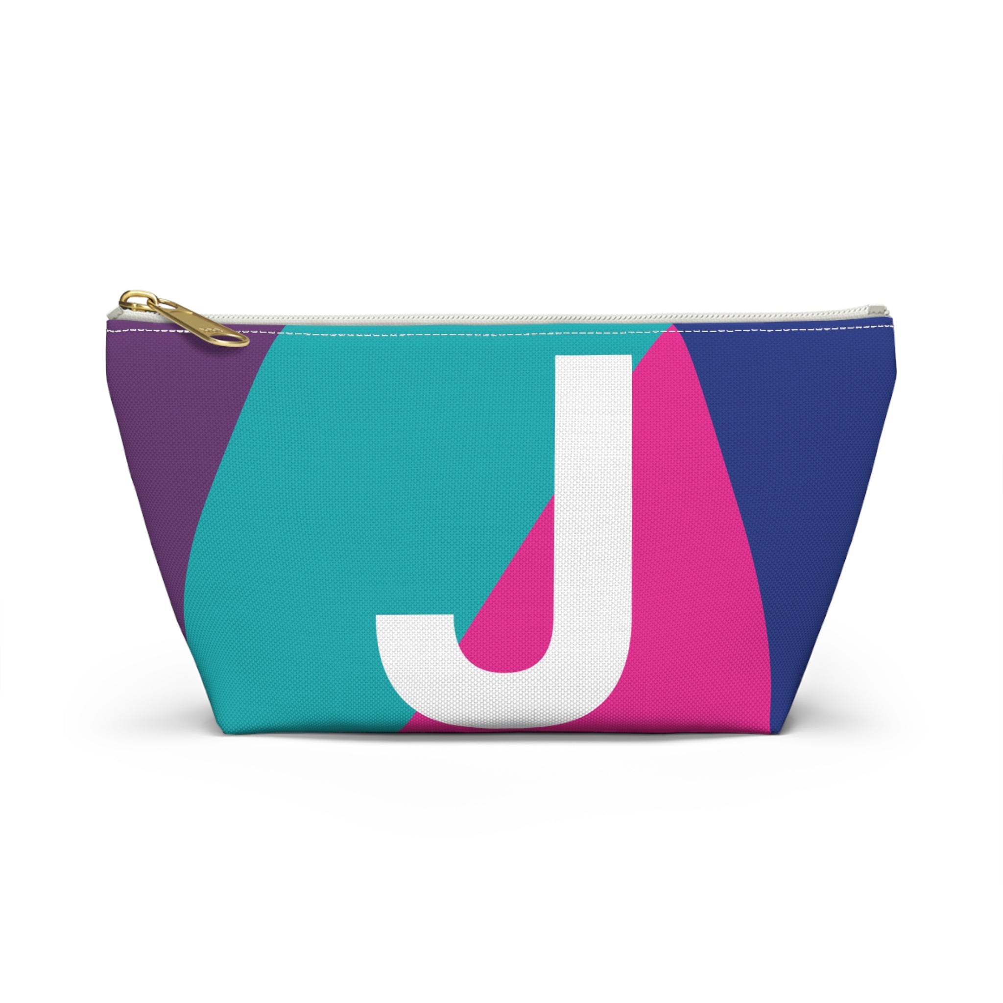 Initials Colorblock Accessory Pouch — Monogram J T-Bottom Cosmetic Bag
