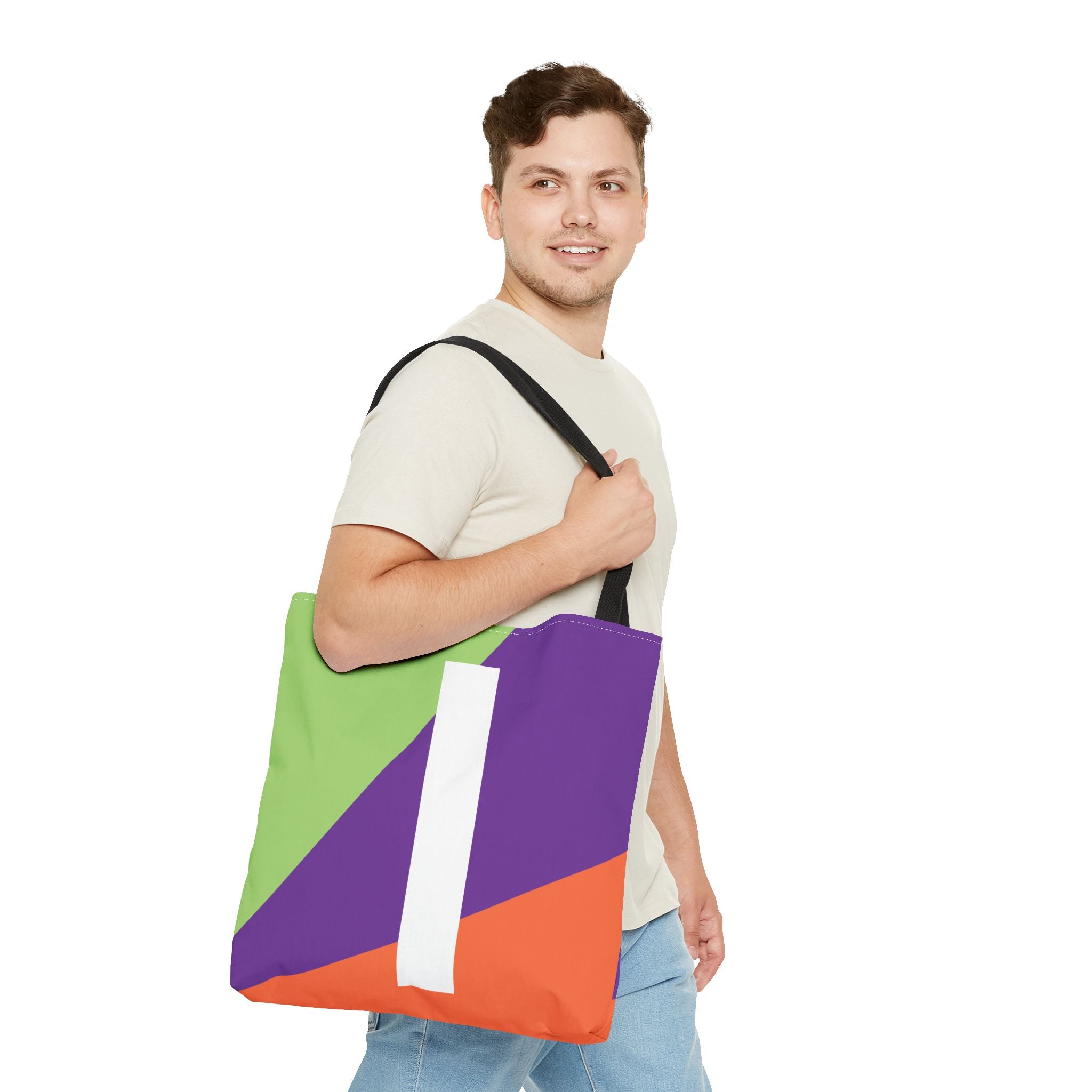 Monogram 'I' Colorblock Tote Bag — Personalized Initial I Shoulder Tote