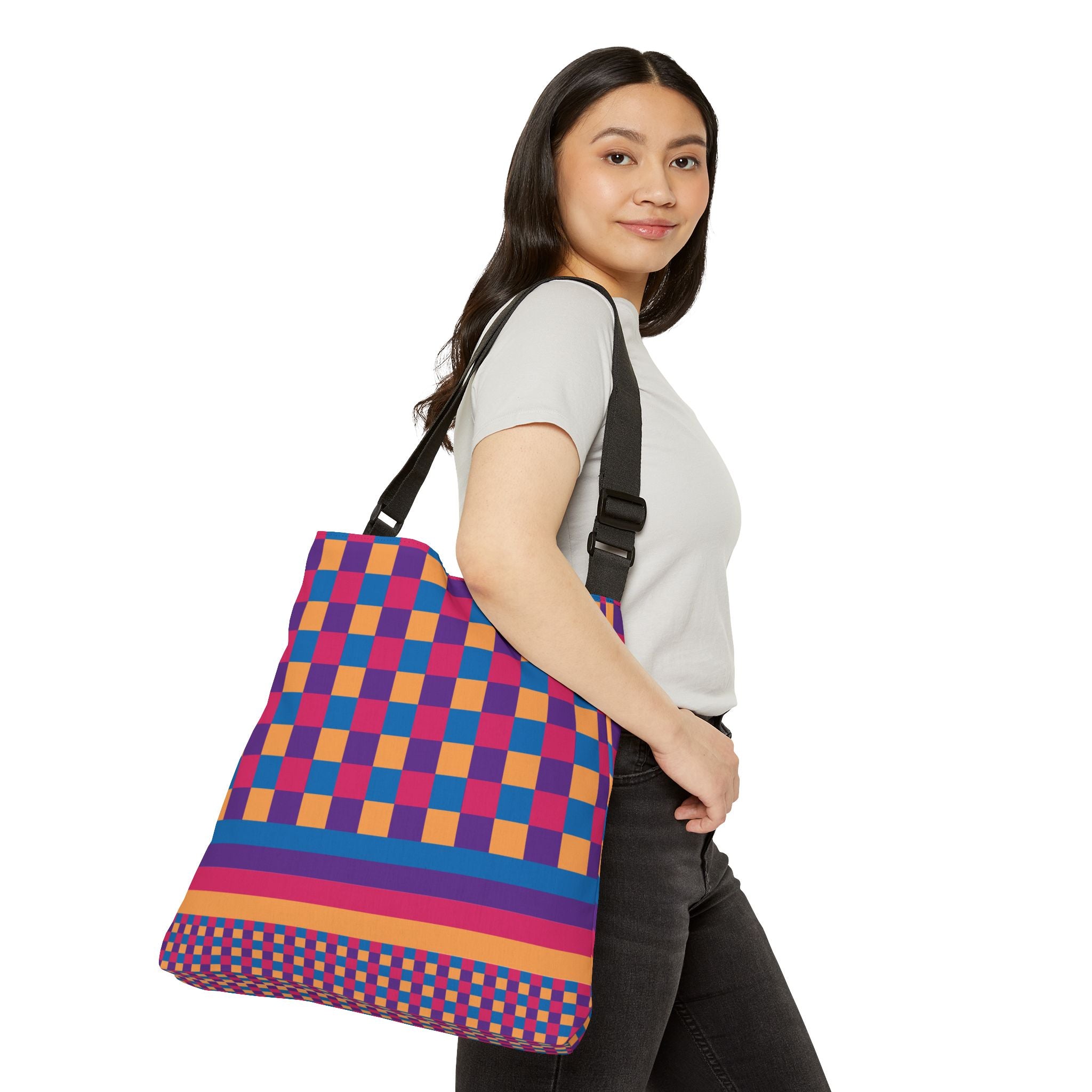 Colorblock Geometric Tote Bag