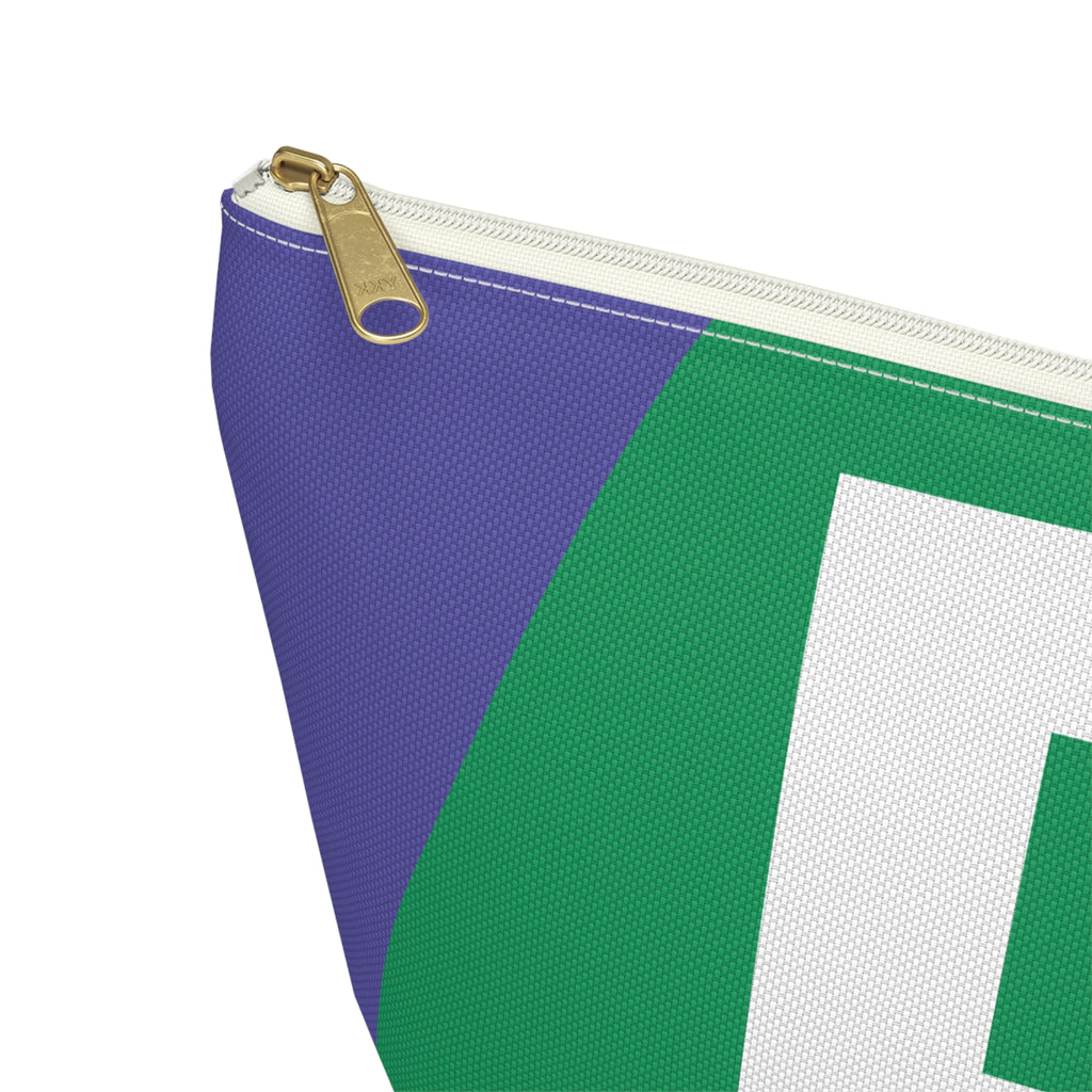 Initials Colorblock Accessory Pouch — Monogram R T-Bottom Cosmetic Bag