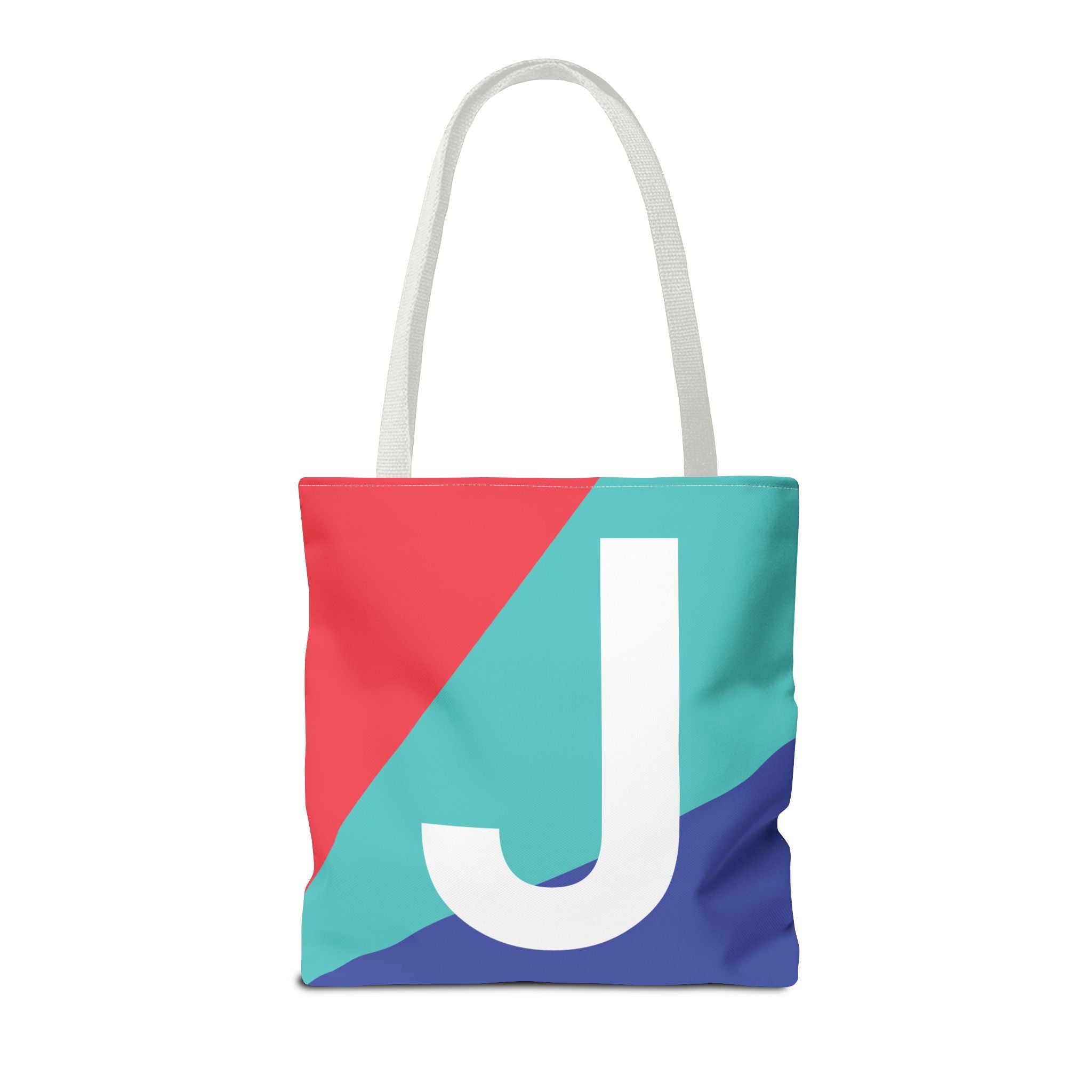 Monogram 'J' Colorblock Tote Bag — Personalized Initial J Shoulder Tote