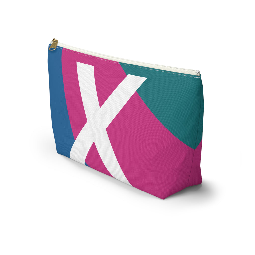 Initials Colorblock Accessory Pouch — Monogram X T-Bottom Cosmetic Bag
