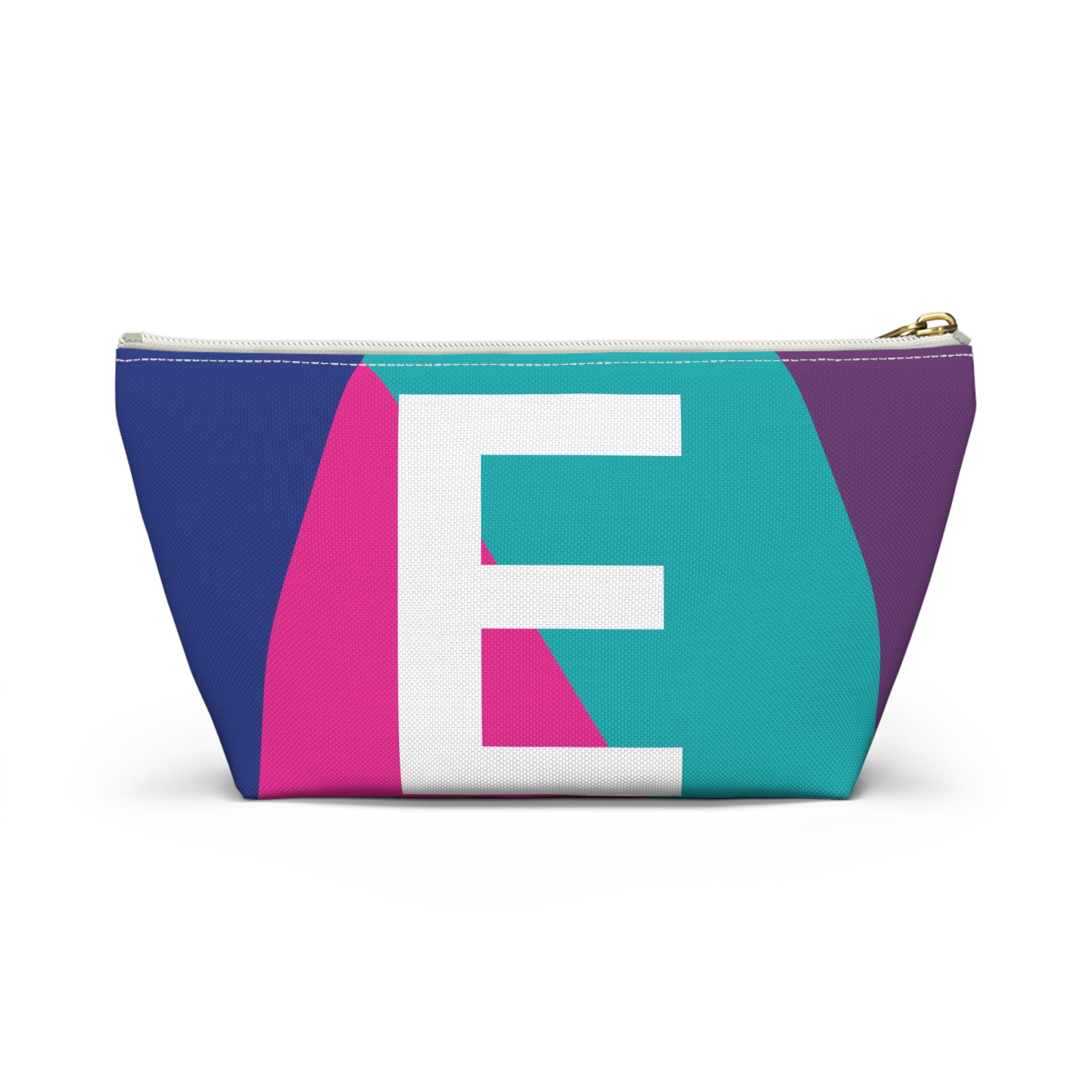 Initials Colorblock Accessory Pouch — Monogram E T-Bottom Cosmetic Bag