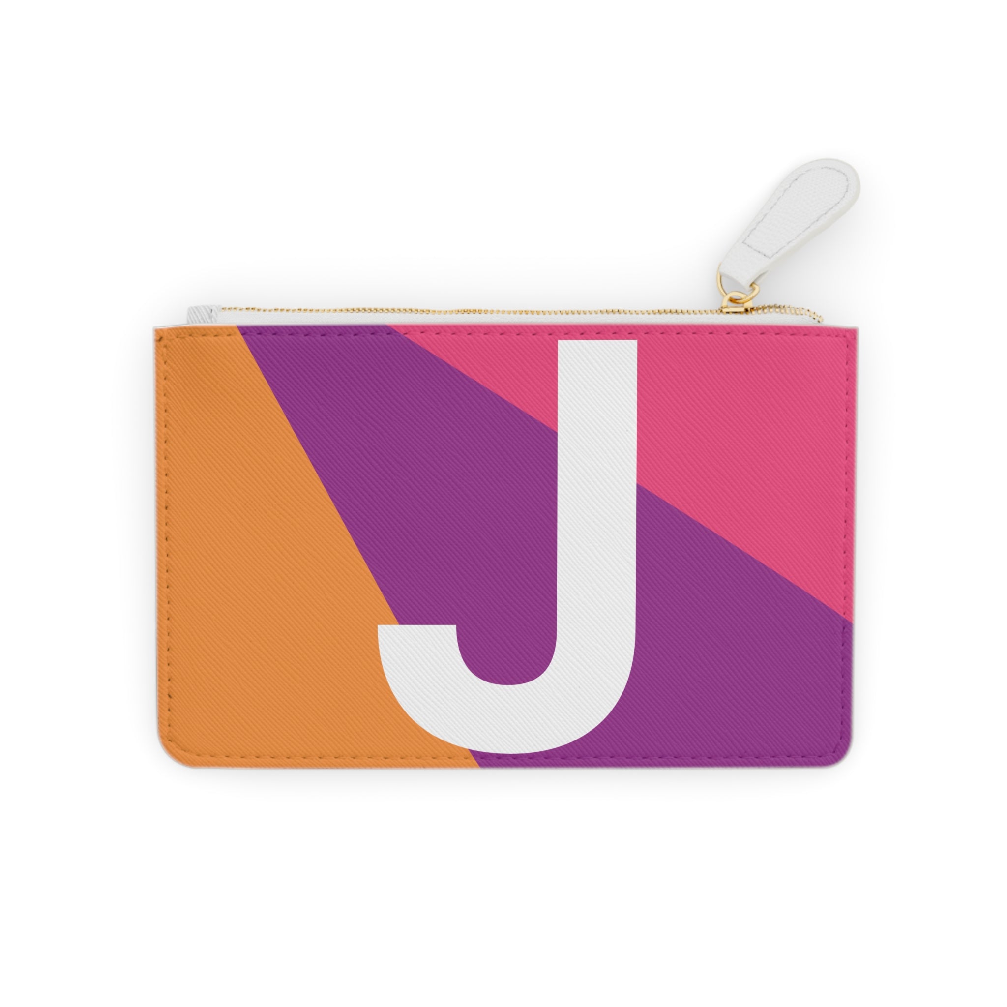 Initial J Mini Clutch — Colorblock Monogram Wristlet Wallet