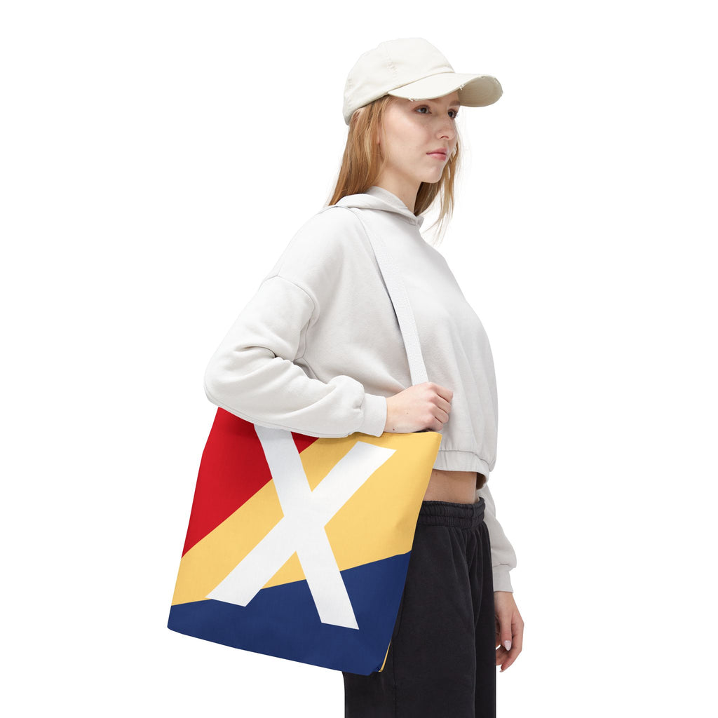 Monogram 'X' Colorblock Tote Bag — Personalized Initial X Shoulder Tote