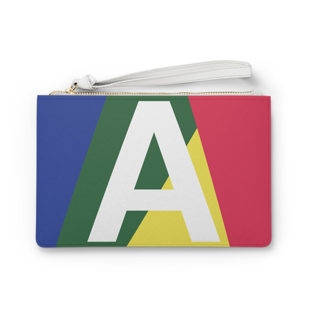 Monogram 'A' Colorblock Clutch Bag — Bold Geometric Wristlet for Everyday & Gifts